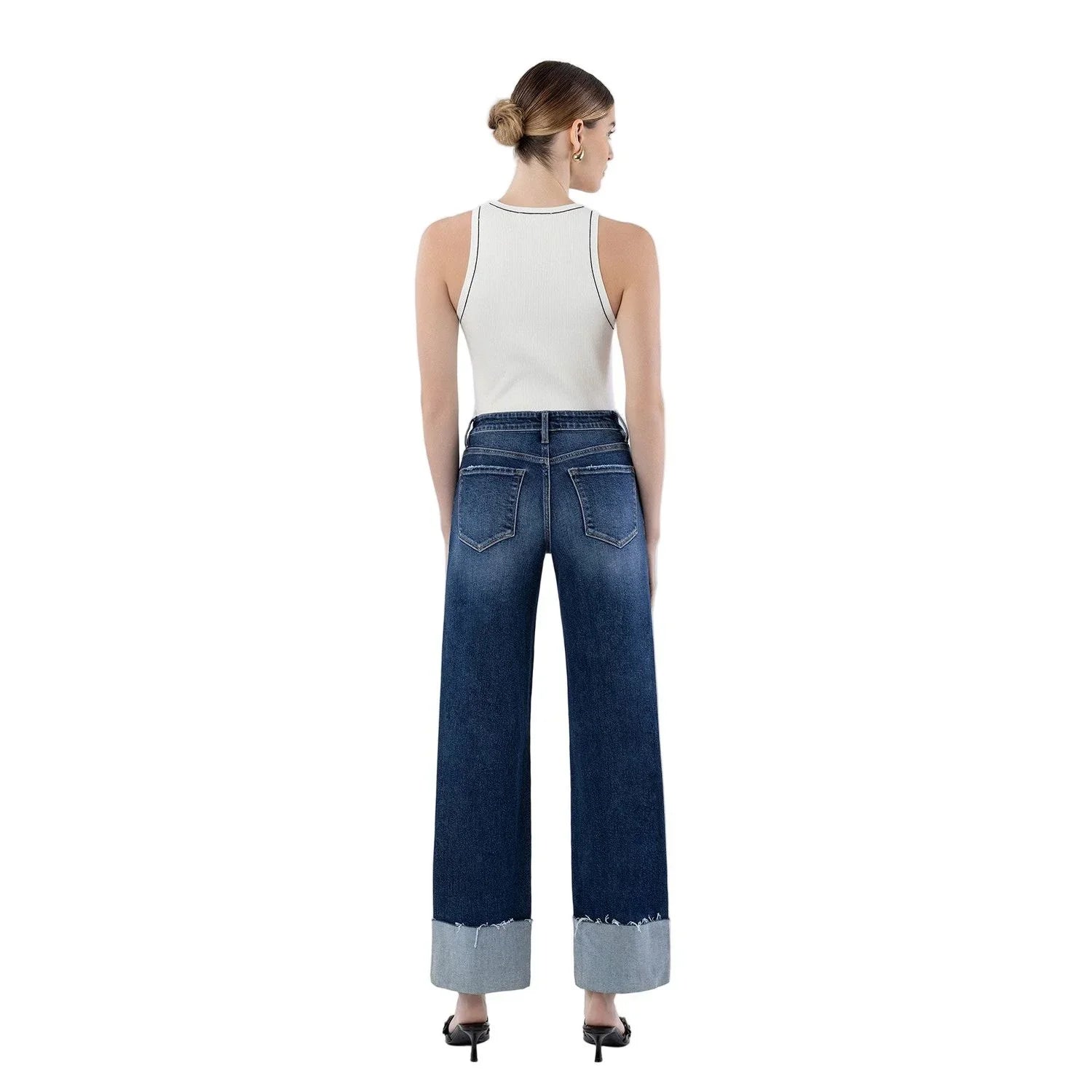 Women's Lovervet High Rise Cuffed Wide Leg Jeans LV1664