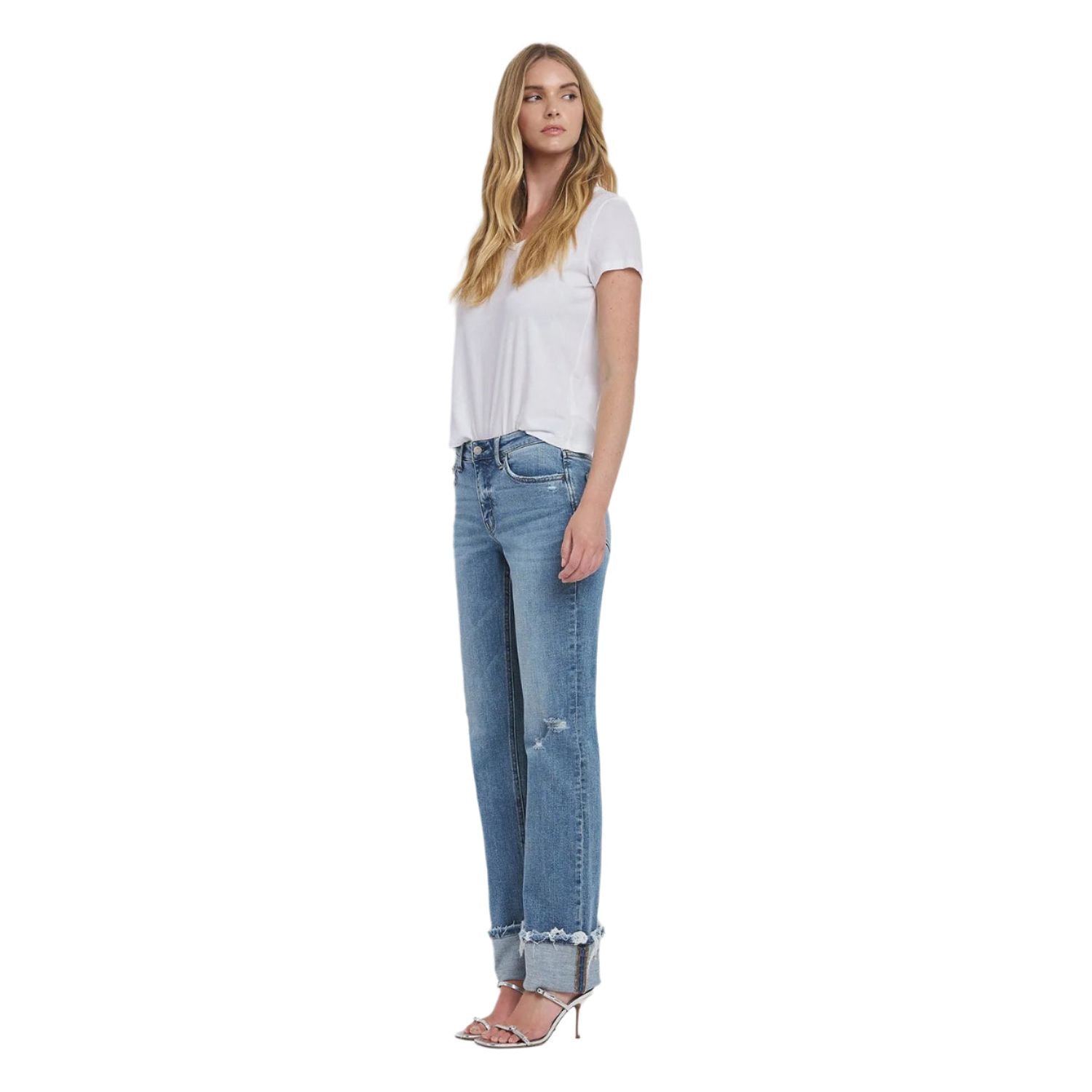 Women's Lovervet Mid Rise Cuffed Straight Jeans LV1504 - Crazy House Western Wear