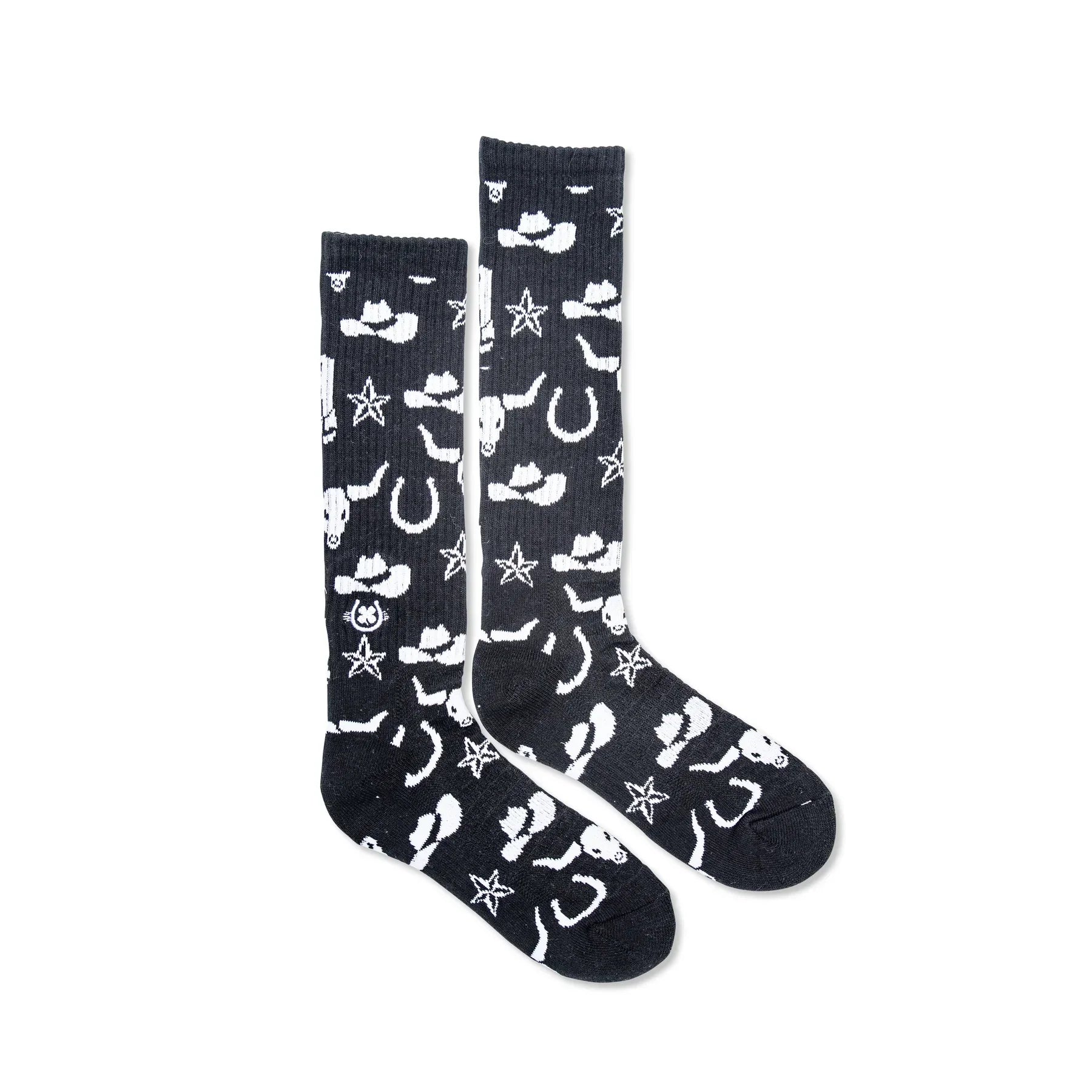 Women's Lucky Chuck Get Western Black And White Performance Boot Socks LC12-12148