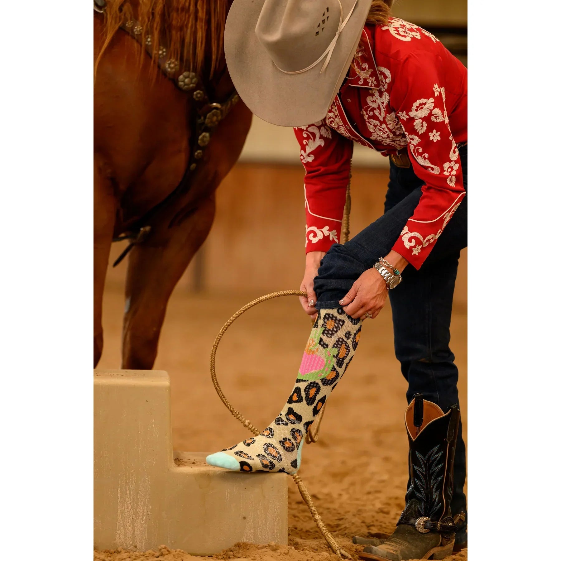 Women's Lucky Chuck Leopard Diva Performance Boot Socks LC12-12182