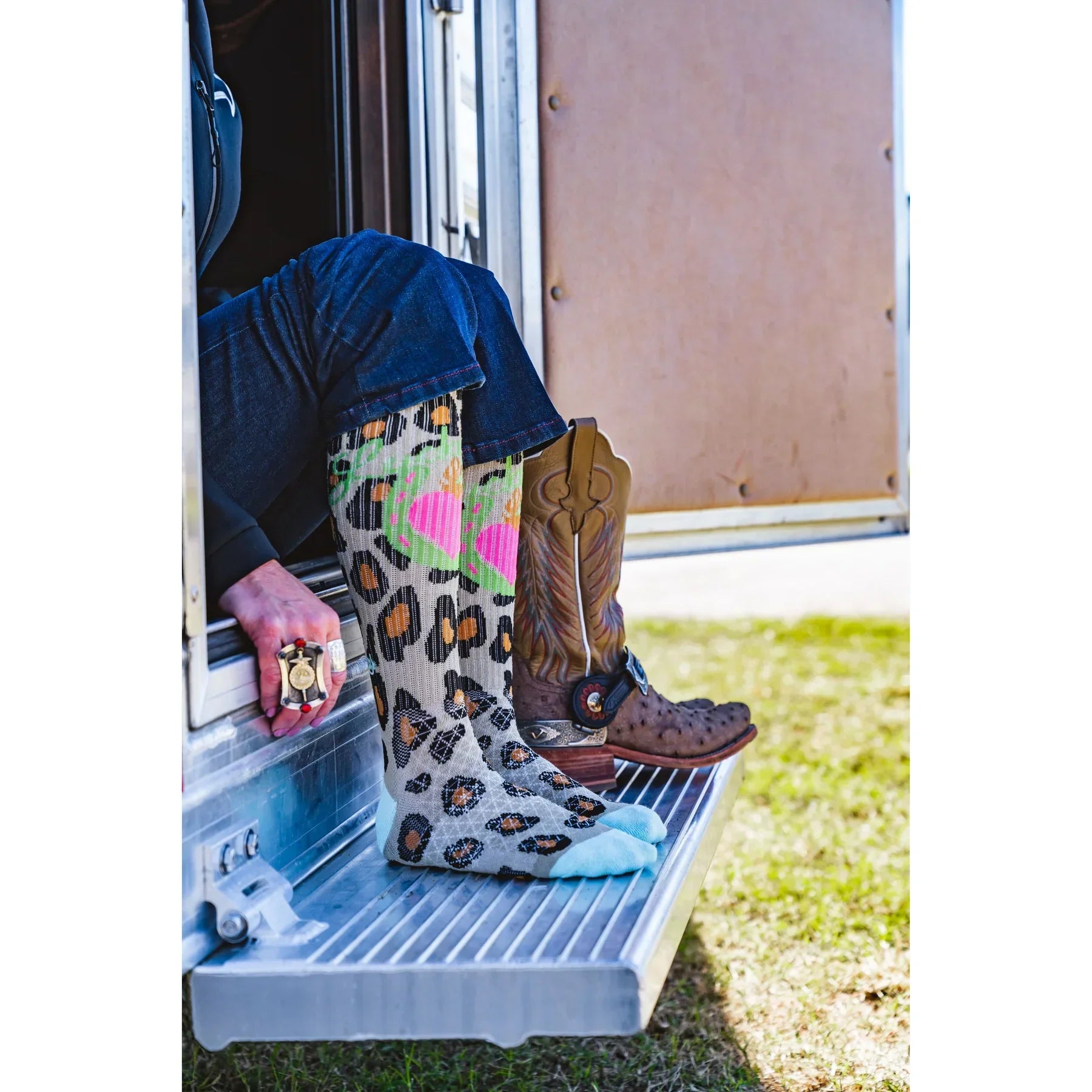 Women's Lucky Chuck Leopard Diva Performance Boot Socks LC12-12182