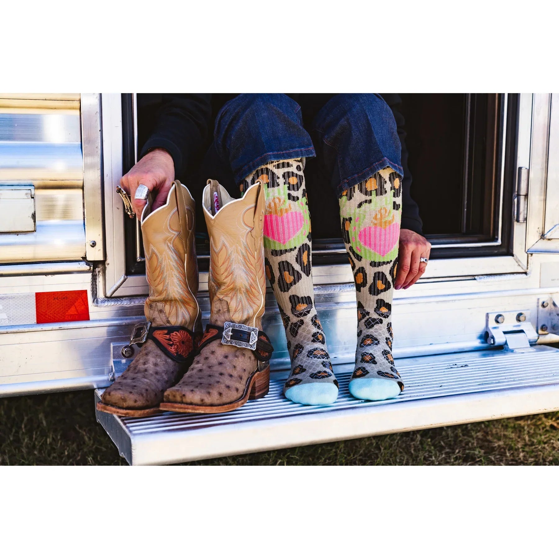 Women's Lucky Chuck Leopard Diva Performance Boot Socks LC12-12182