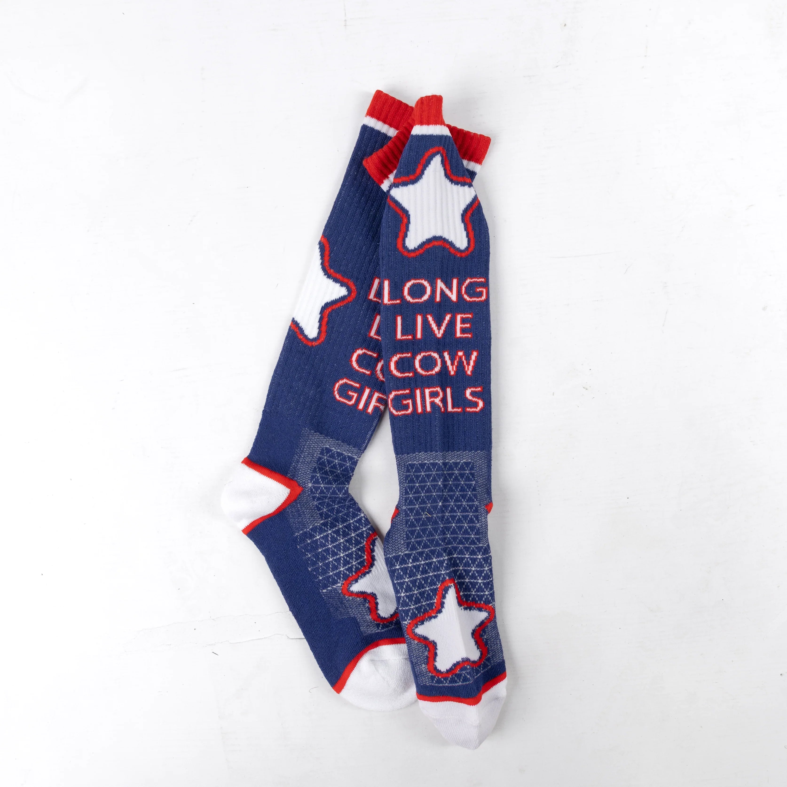 Women's Lucky Chuck Long Live Cowgirls Red and Blue Performance Socks LC12-12178