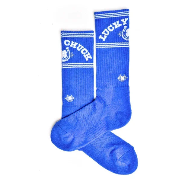 Women's Lucky Chuck Retro Blue Performance Socks LC12-12107
