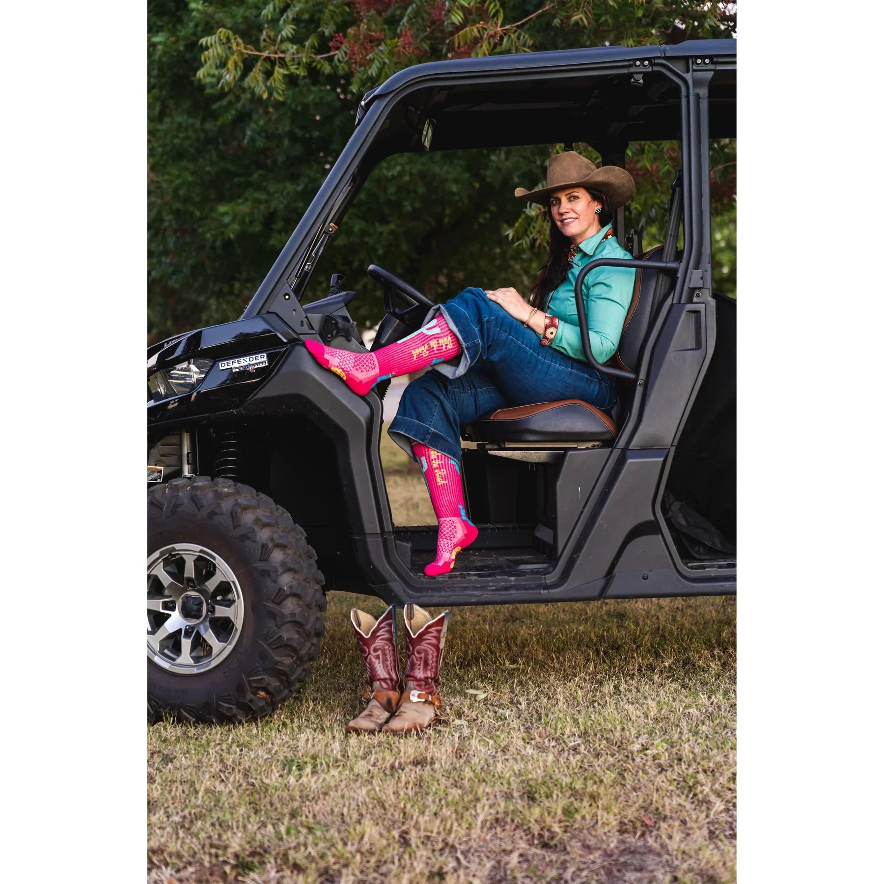 Women's Lucky Chuck Take The Risk Hot Pink Performance Boot Socks LC12-12141