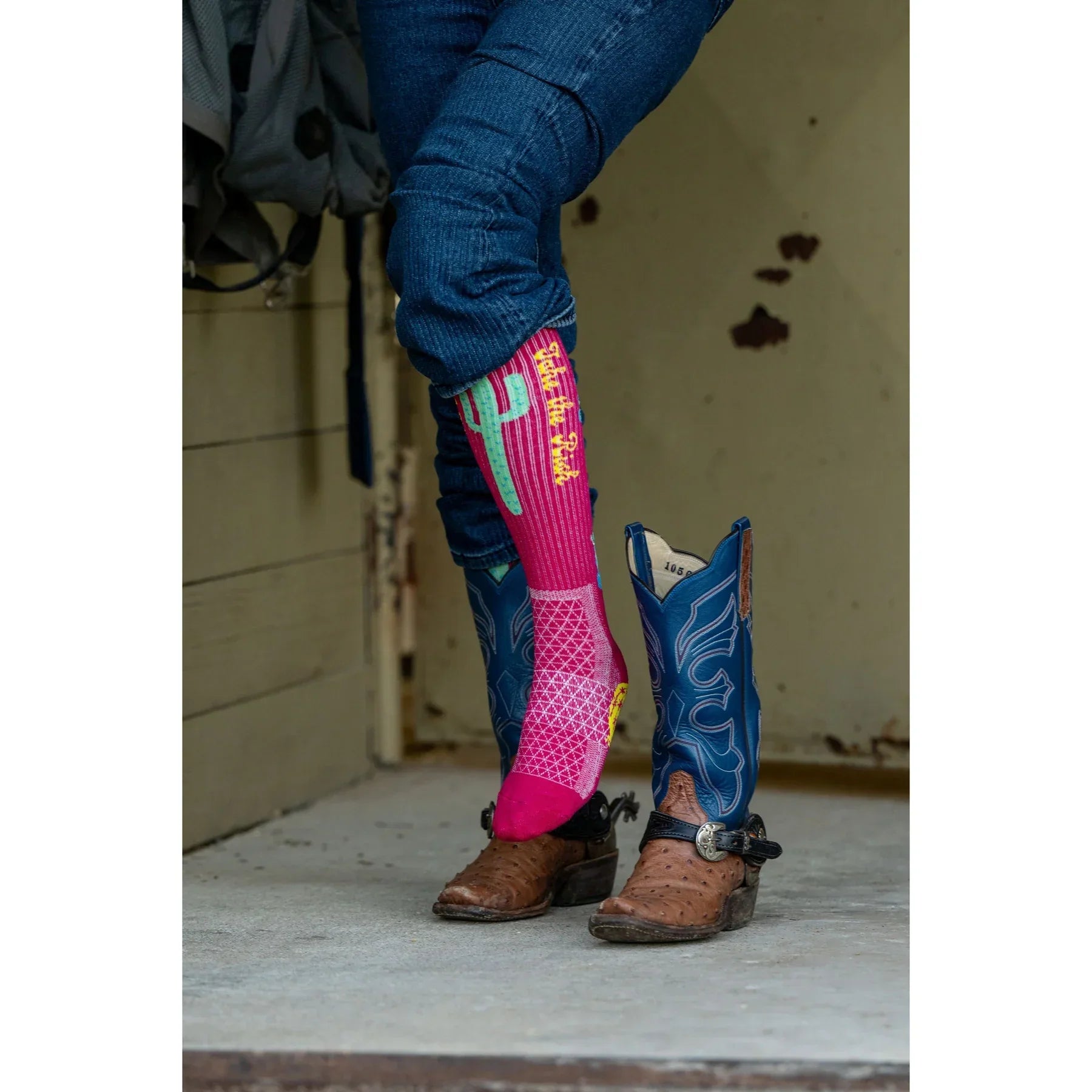 Women's Lucky Chuck Take The Risk Hot Pink Performance Boot Socks LC12-12141