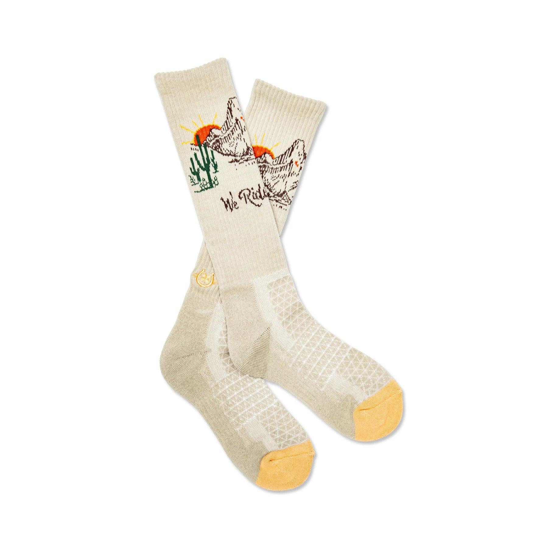 Women's Lucky Chuck We Ride At Dawn Tan Performance Socks LC12-12154