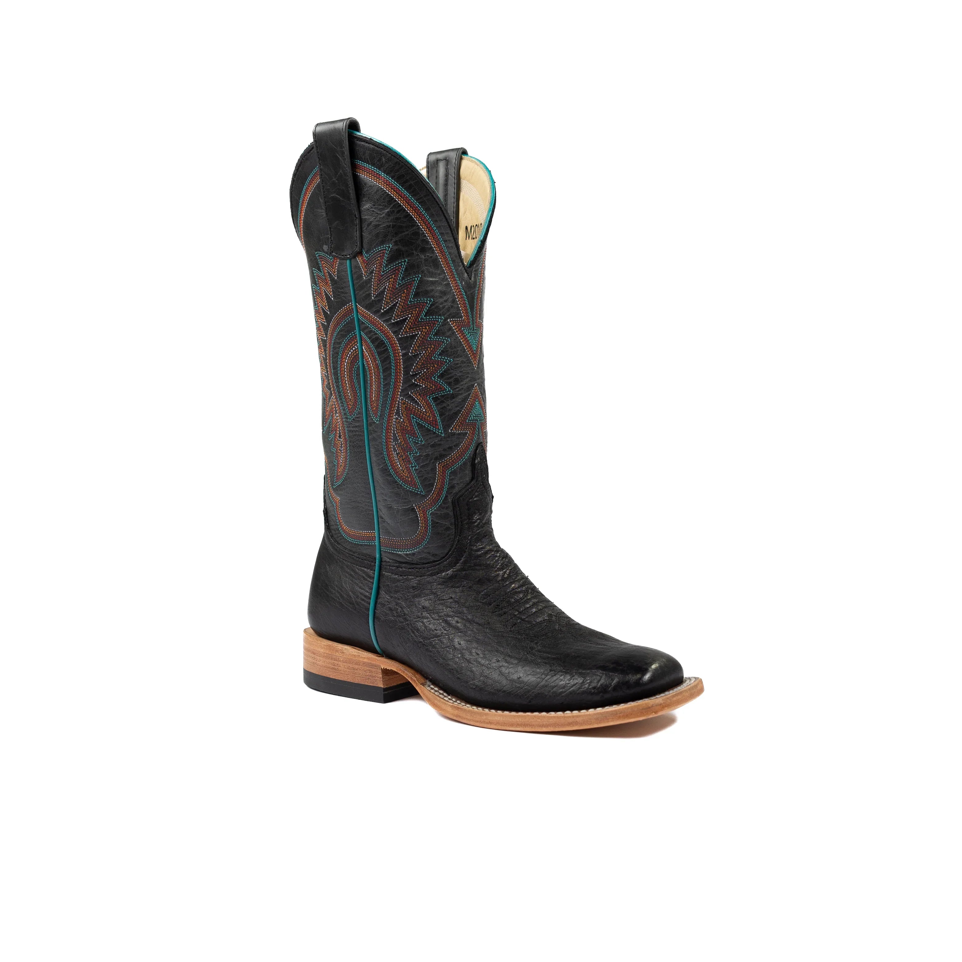 Women's Macie Bean 12" Black Smooth Ostrich M2010