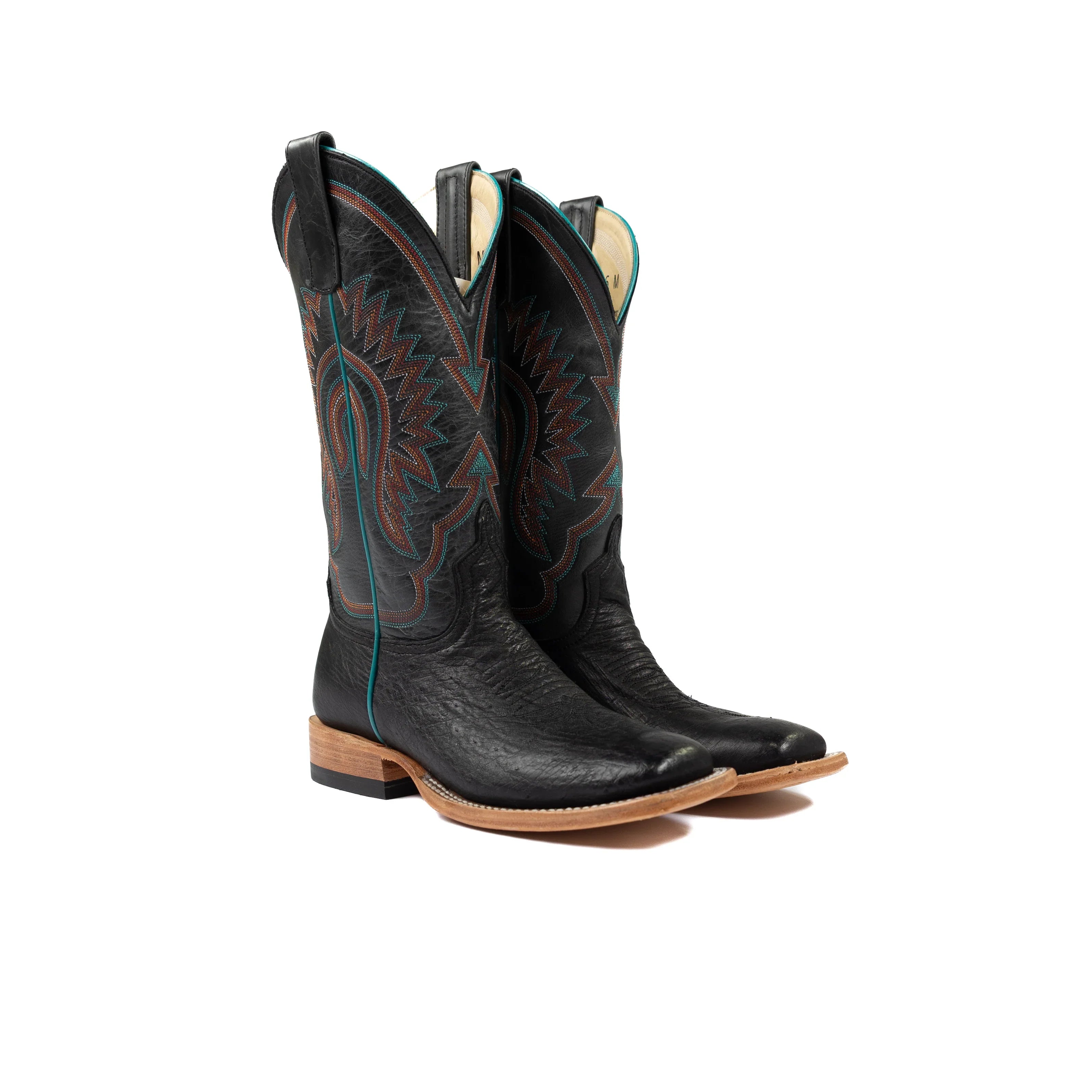Women's Macie Bean 12" Black Smooth Ostrich M2010