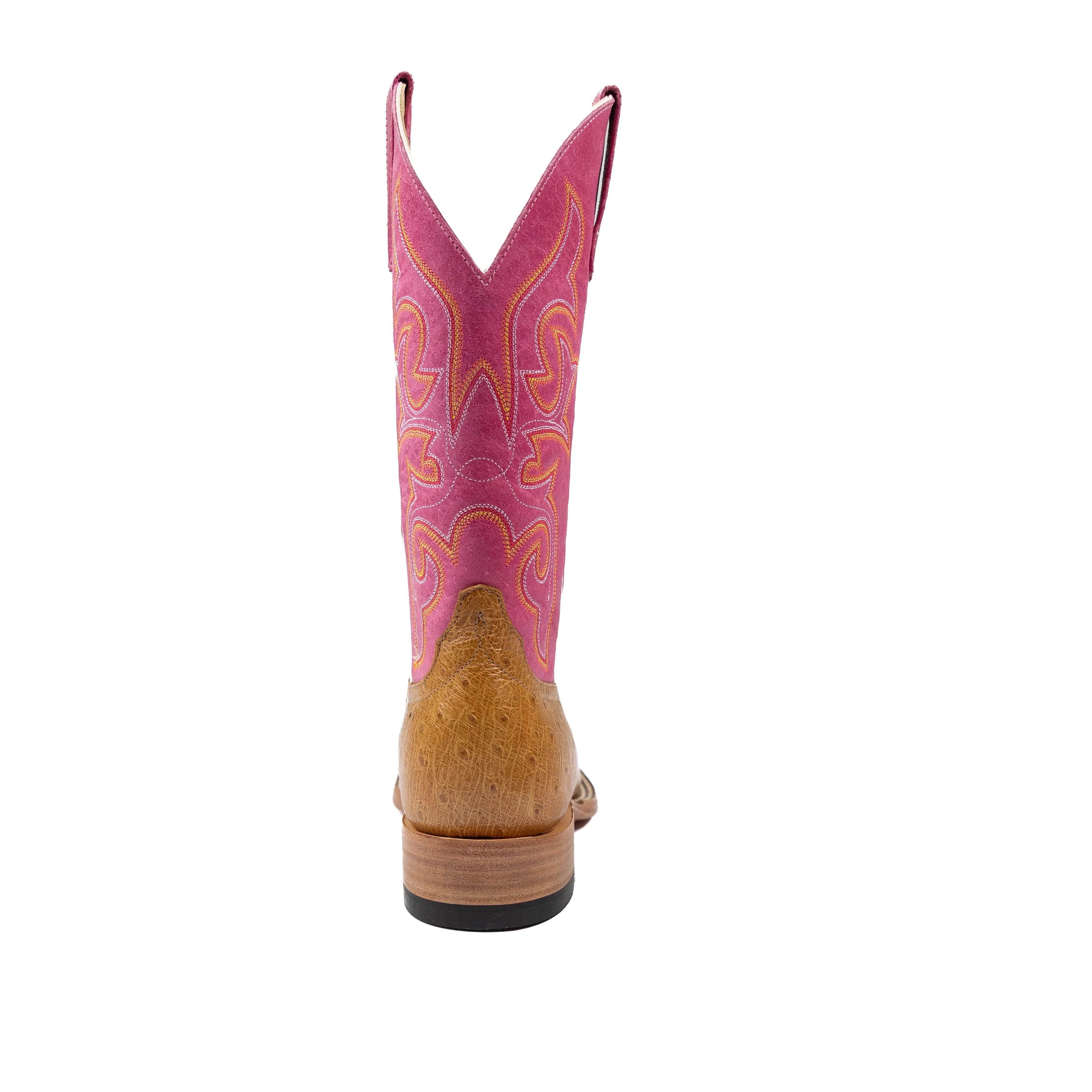 Women's Macie Bean Antique Saddle Smooth Ostrich with Pink Top M2011