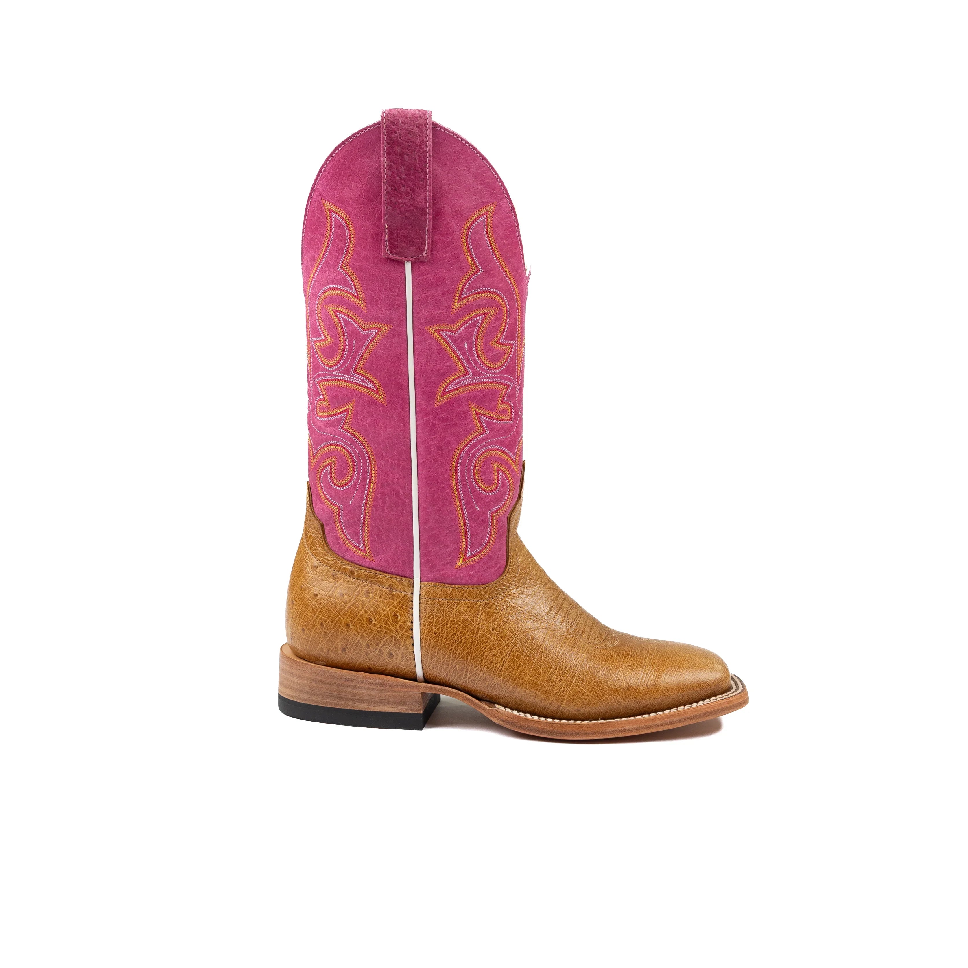 Women's Macie Bean Antique Saddle Smooth Ostrich with Pink Top M2011