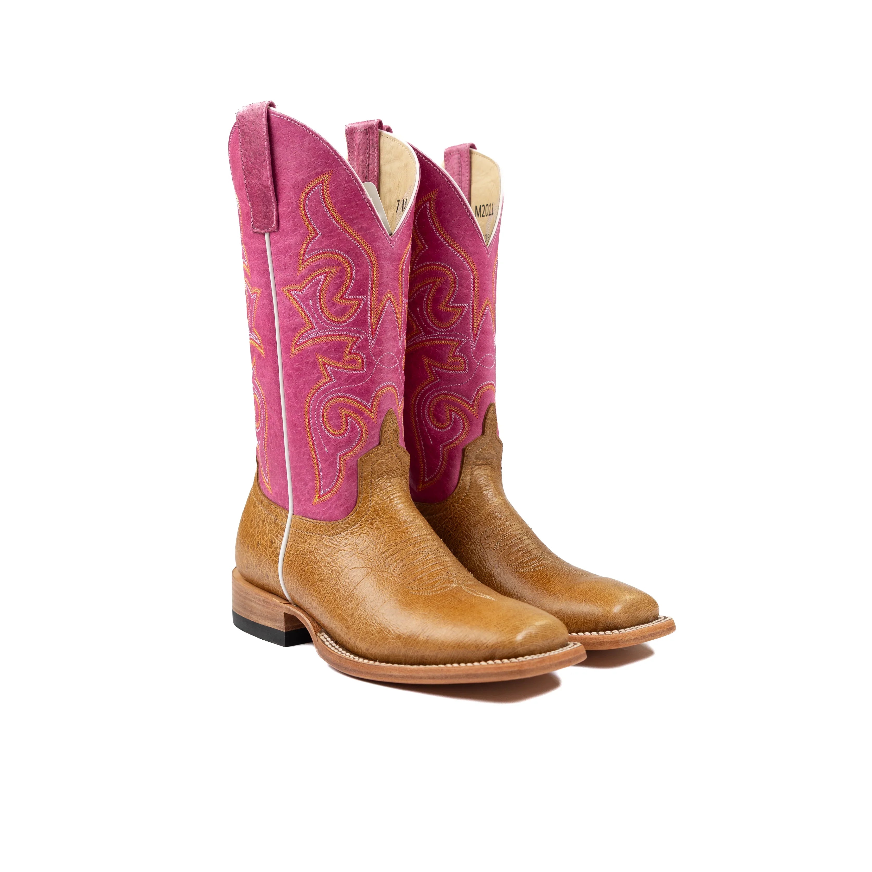 Women's Macie Bean Antique Saddle Smooth Ostrich with Pink Top M2011