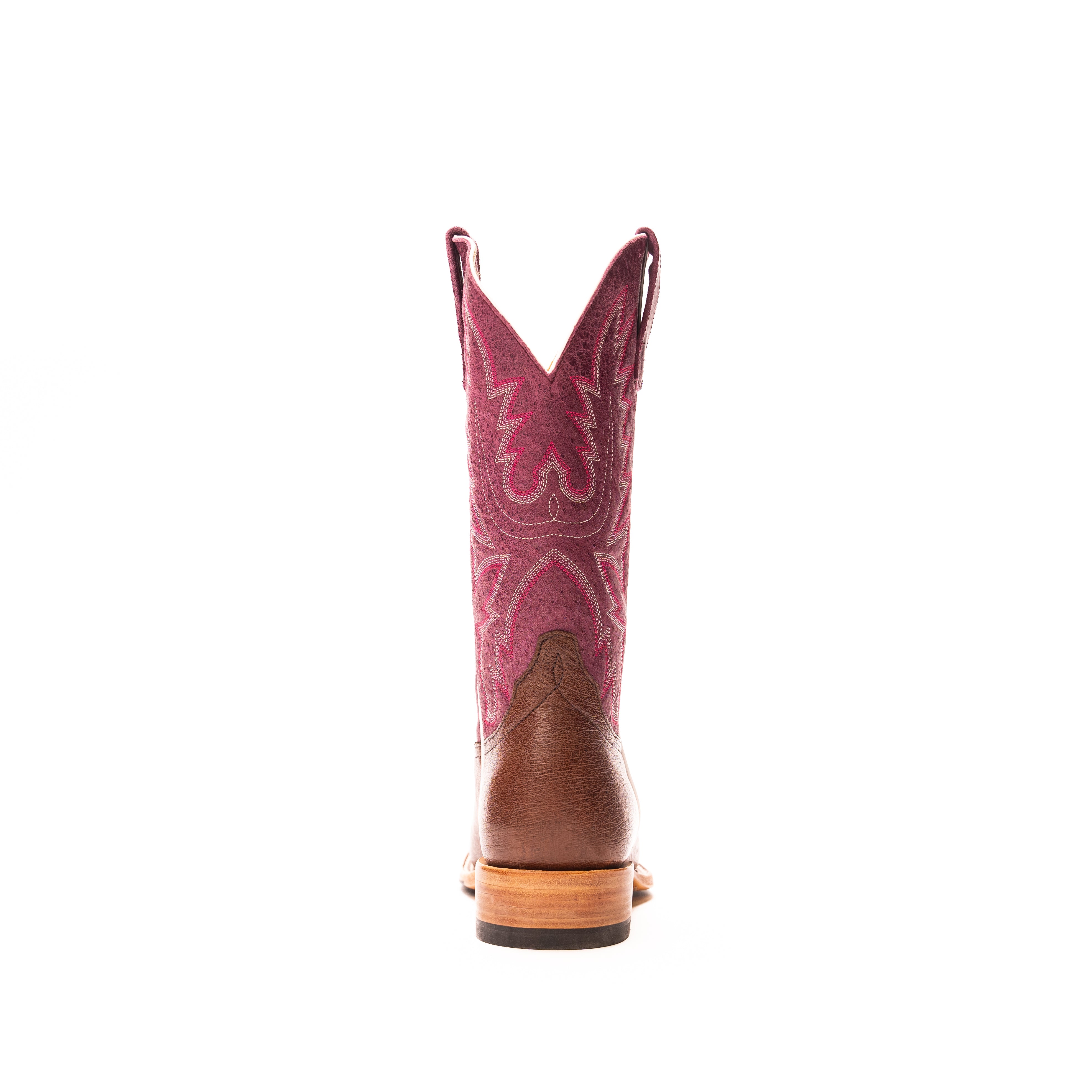 Women's Macie Bean Kango Tobacco Smooth Ostrich with 12" Purple Explosion Top M2028 - Crazy House Western Wear