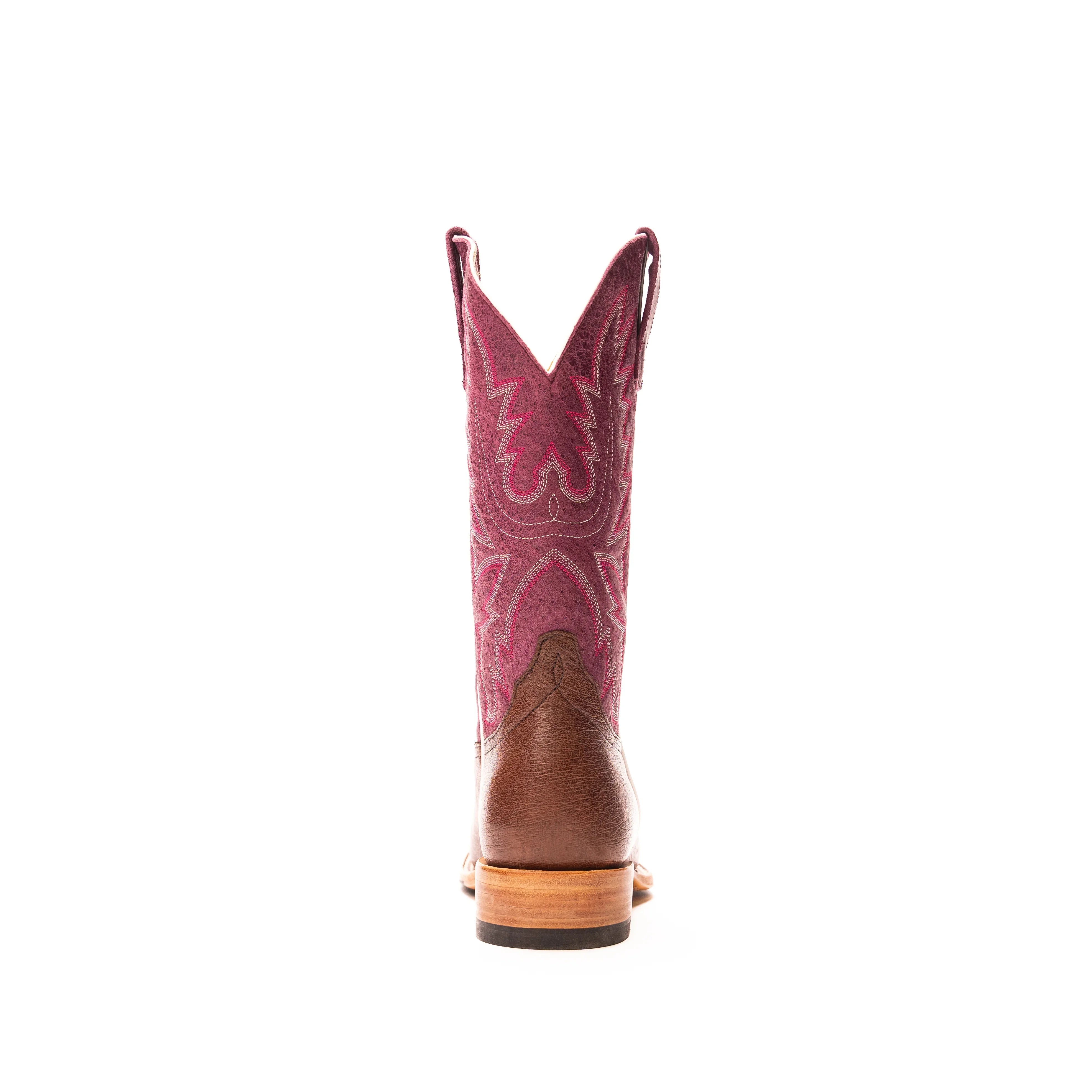 Women's Macie Bean Kango Tobacco Smooth Ostrich with 12" Purple Explosion Top M2028 - Crazy House Western Wear