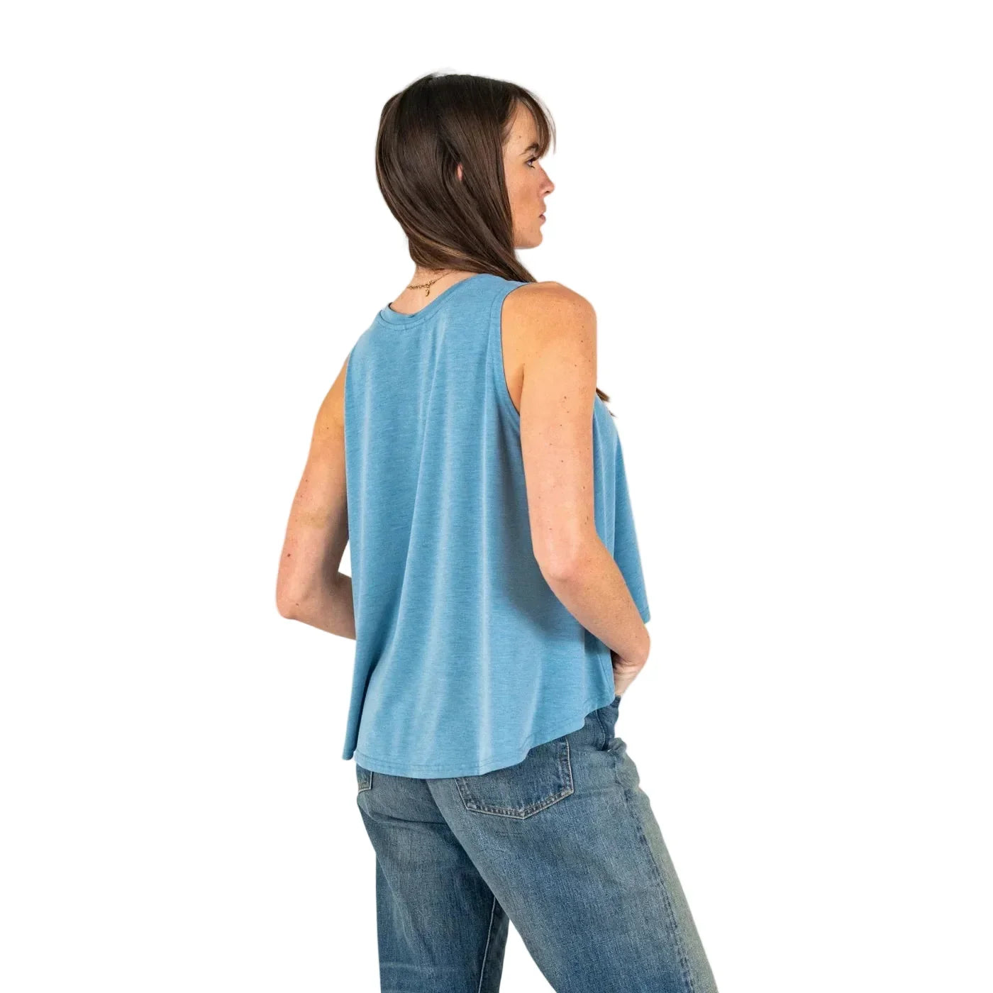 Women's Marsh Wear Blue Heaven Heather Buxton Crop Tank Top WWK5004-BLHH