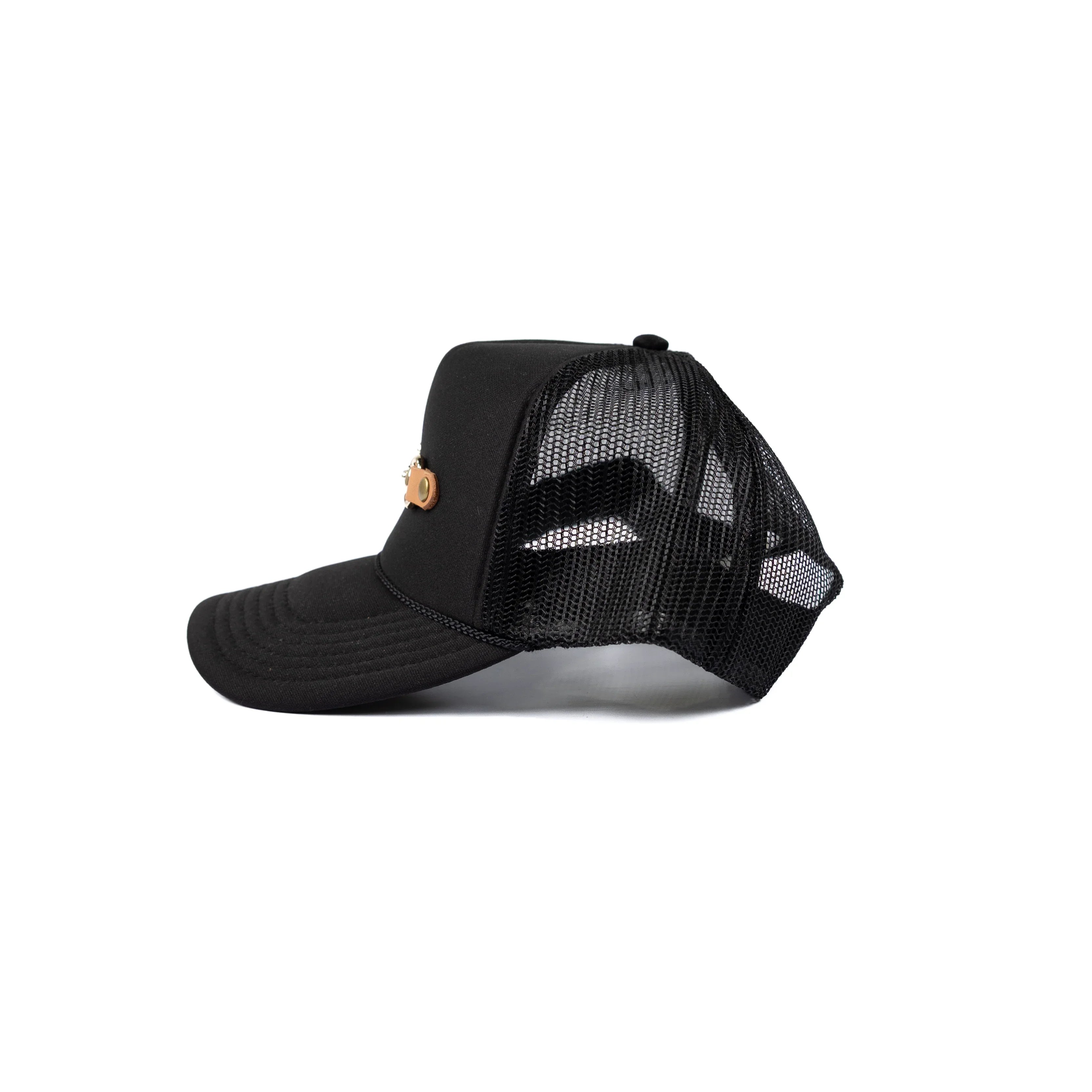 Women's McIntire Saddlery Black Trucker Cap with Gold Metal Bit CAP-68
