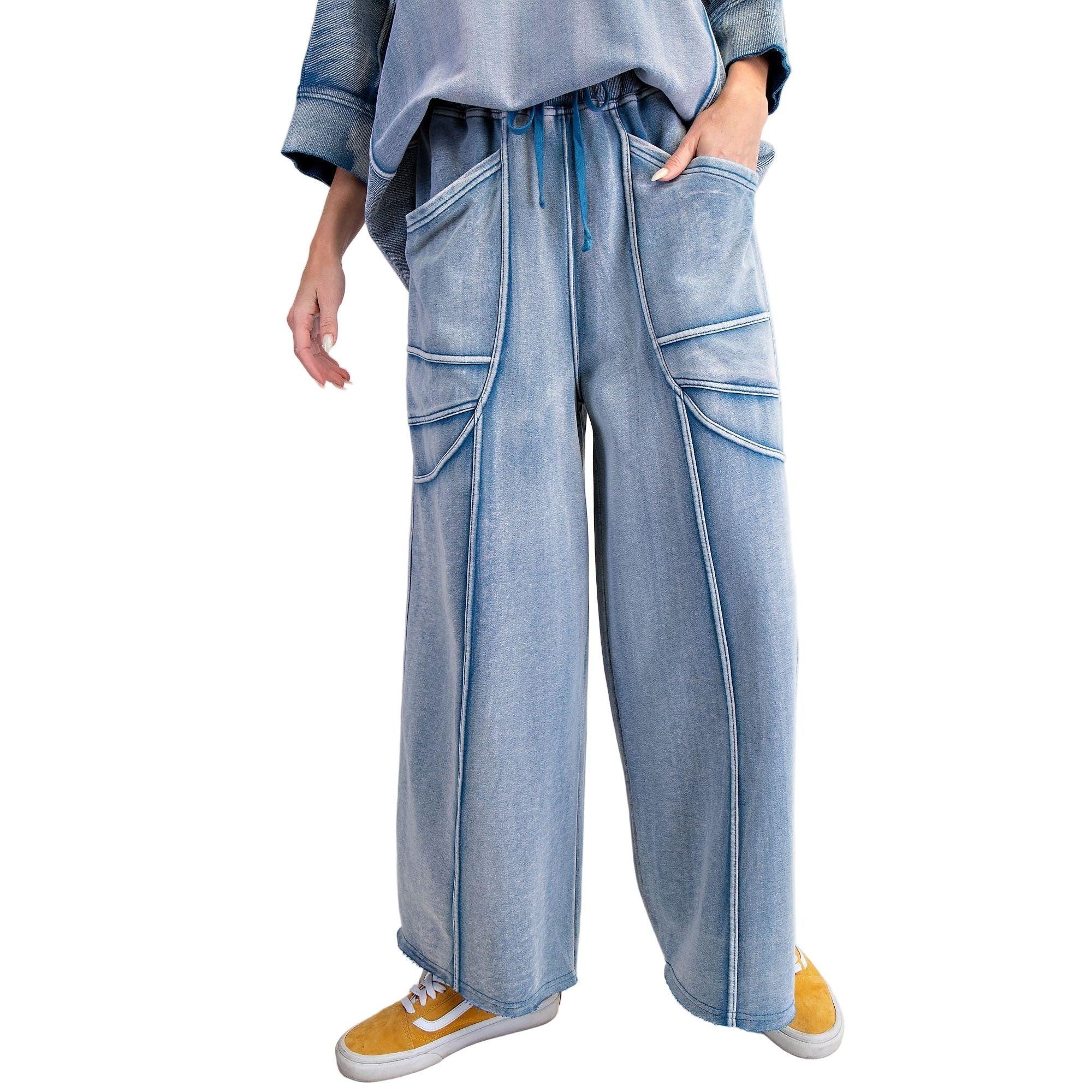 Women's Monkey Washed Terry Pants EB57026