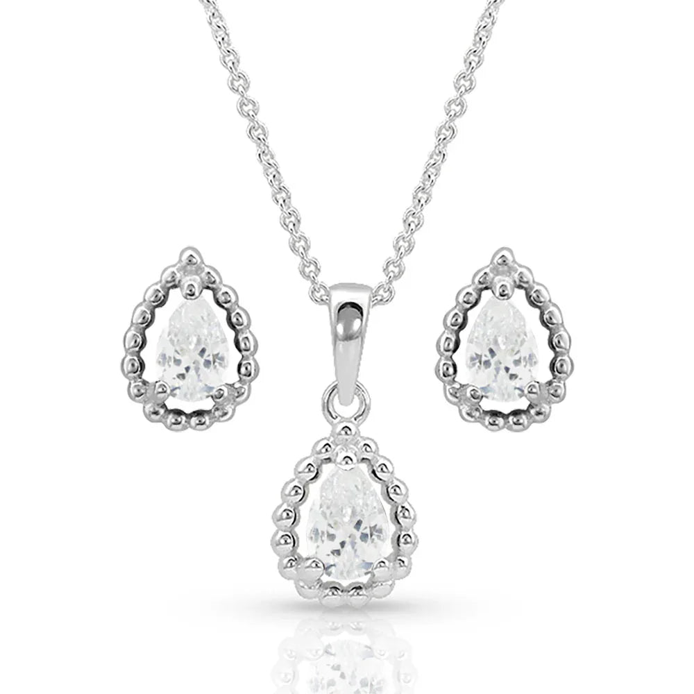 Women's Montana Silversmiths Arctic Rain Teardrop Jewelry Set JS4652