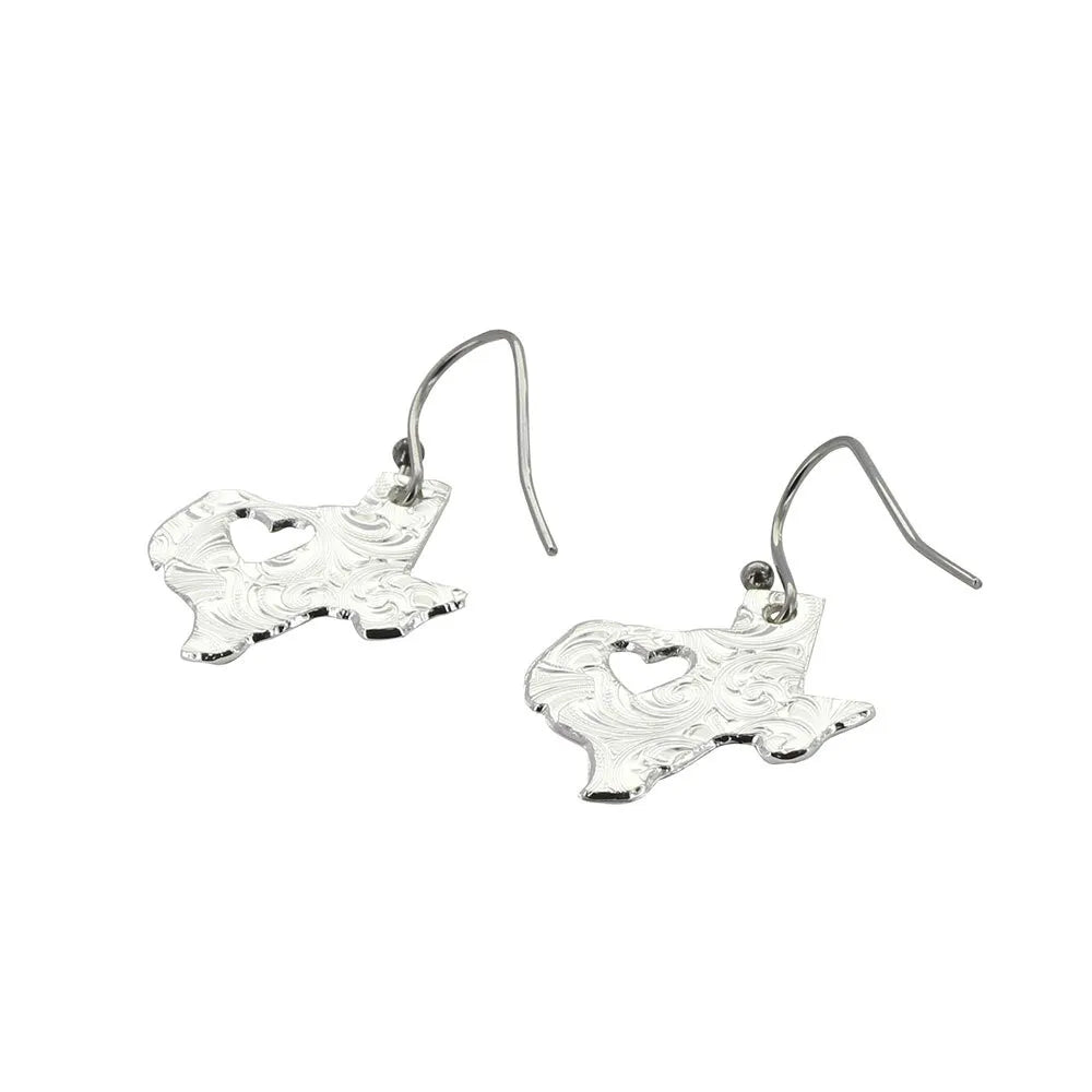 Women's Montana Silversmiths I Heart Texas State Charm Earrings ER2370TX