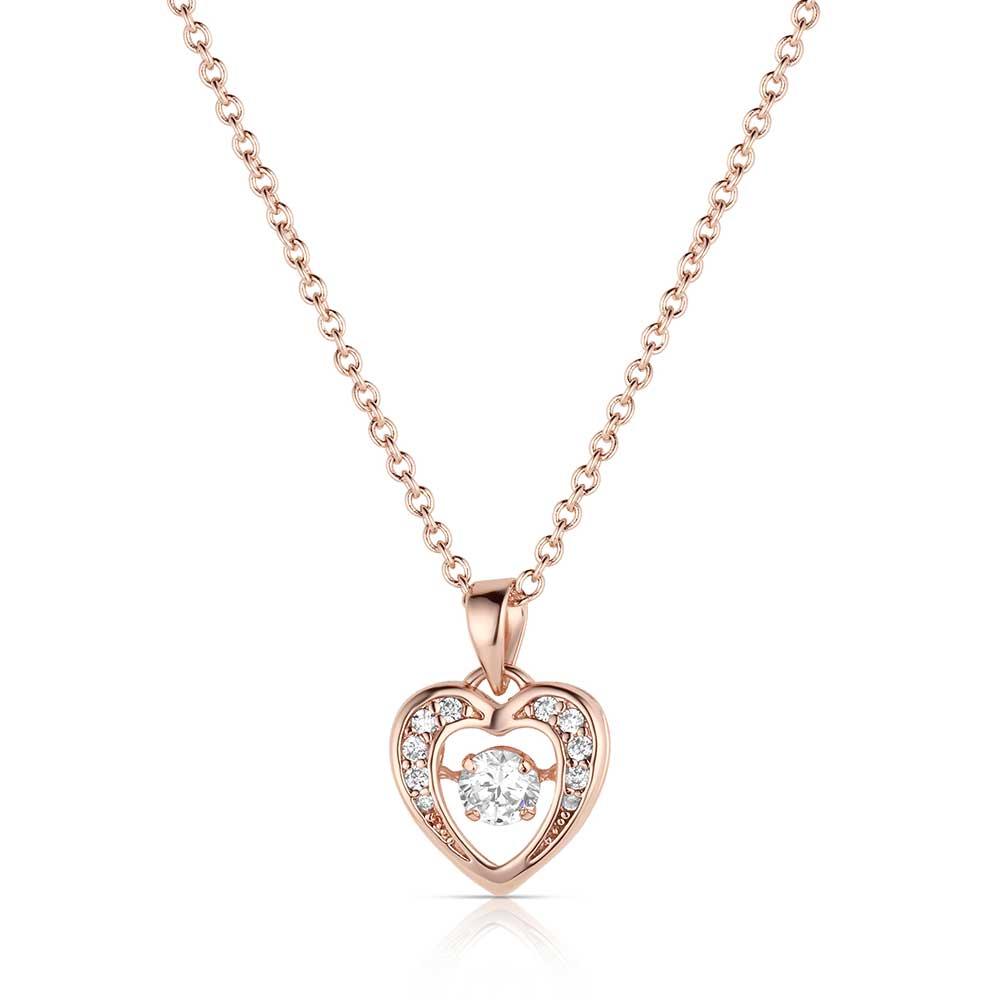 Women's Montana Silversmiths Let's Dance A Little Rose Gold Heart Necklace NC3868RG