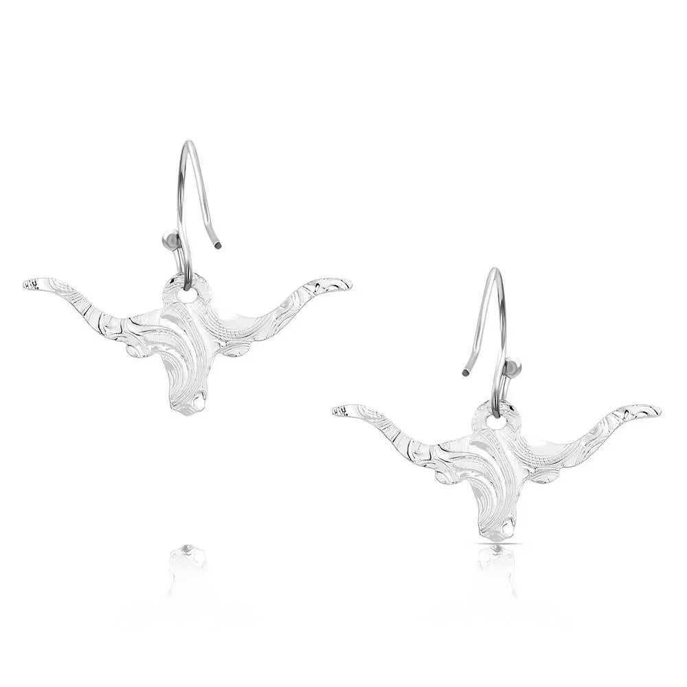Women's Montana Silversmiths Out West Longhorn Earrings ER6139