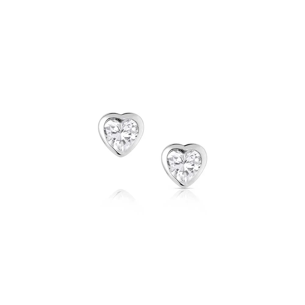 Women's Montana Silversmiths Tiny Heart Crystal Post EarringsER4476
