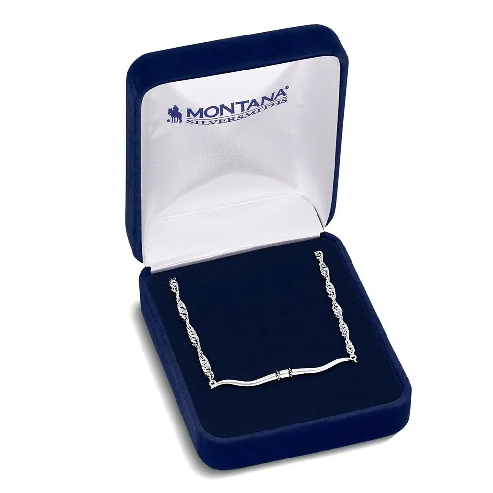 Women's Montana Silversmiths Western Silhouette Longhorn Bar Necklace NC6531