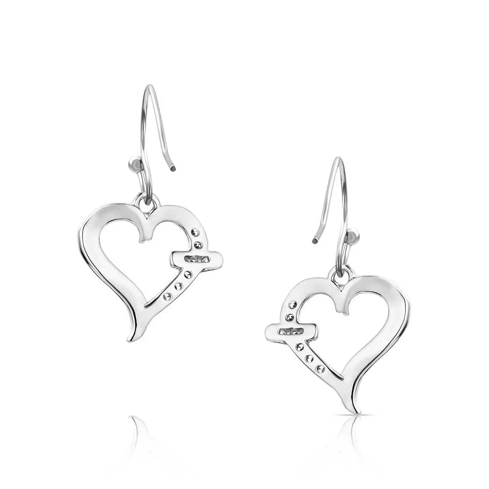 Women's Montana Silversmiths With Love Heart Earrings ER6226