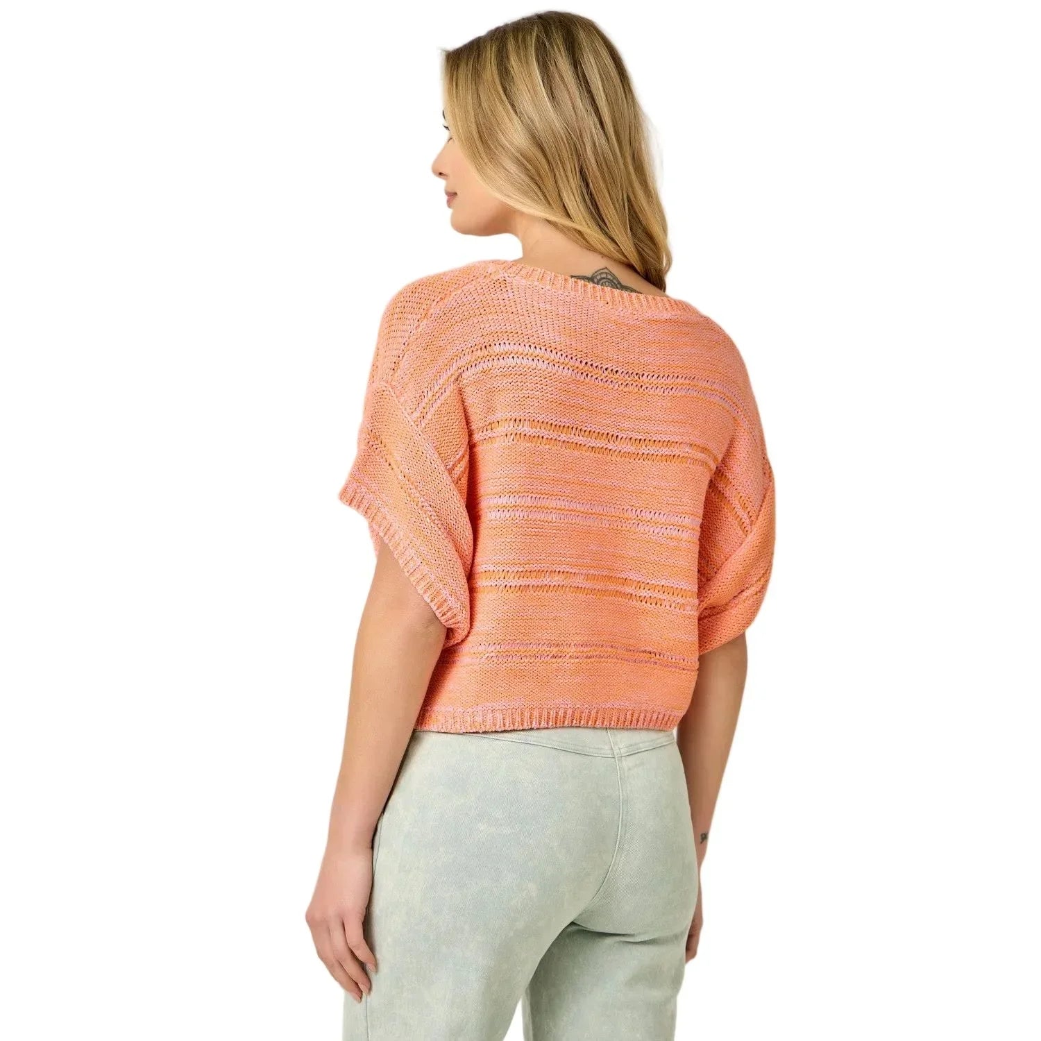 Women's Mystree Sun Blush Melange Relaxed Pullover Sweater 60550