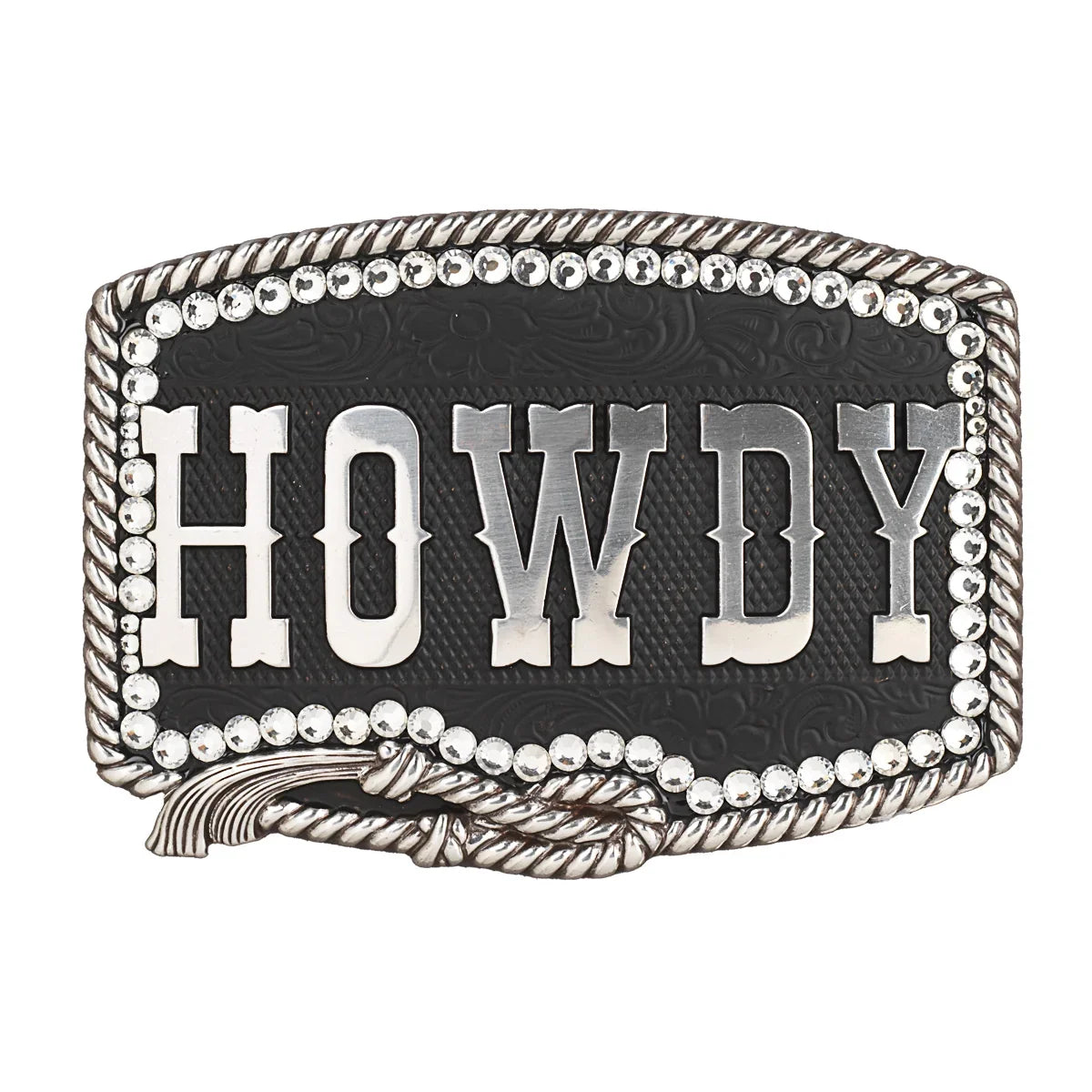 Women's Nocona Black and Silver Engraved "Howdy" Belt Buckle 37926