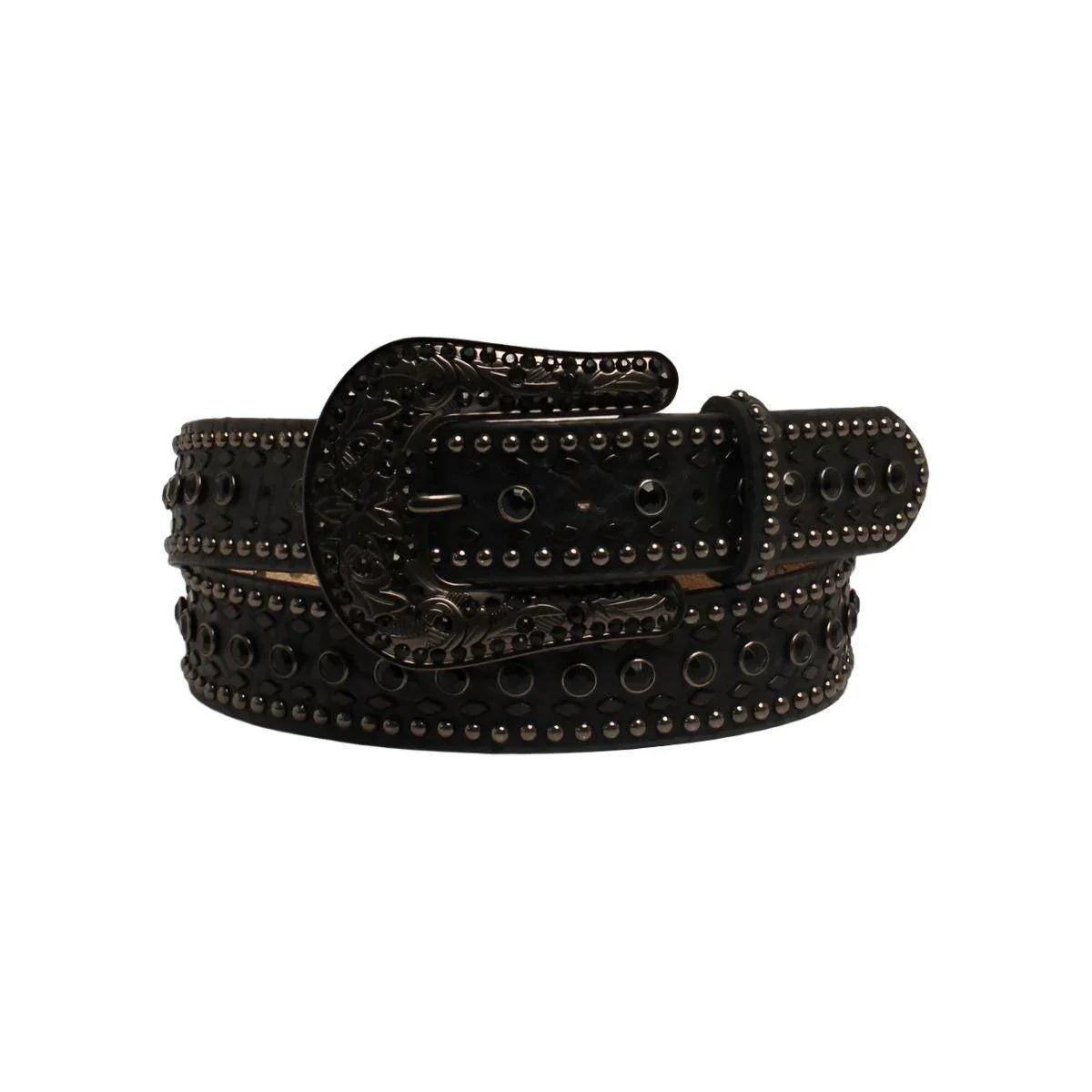 Women's Nocona Rhinestone Floral Tooled Belt N3410201 - Crazy House Western Wear