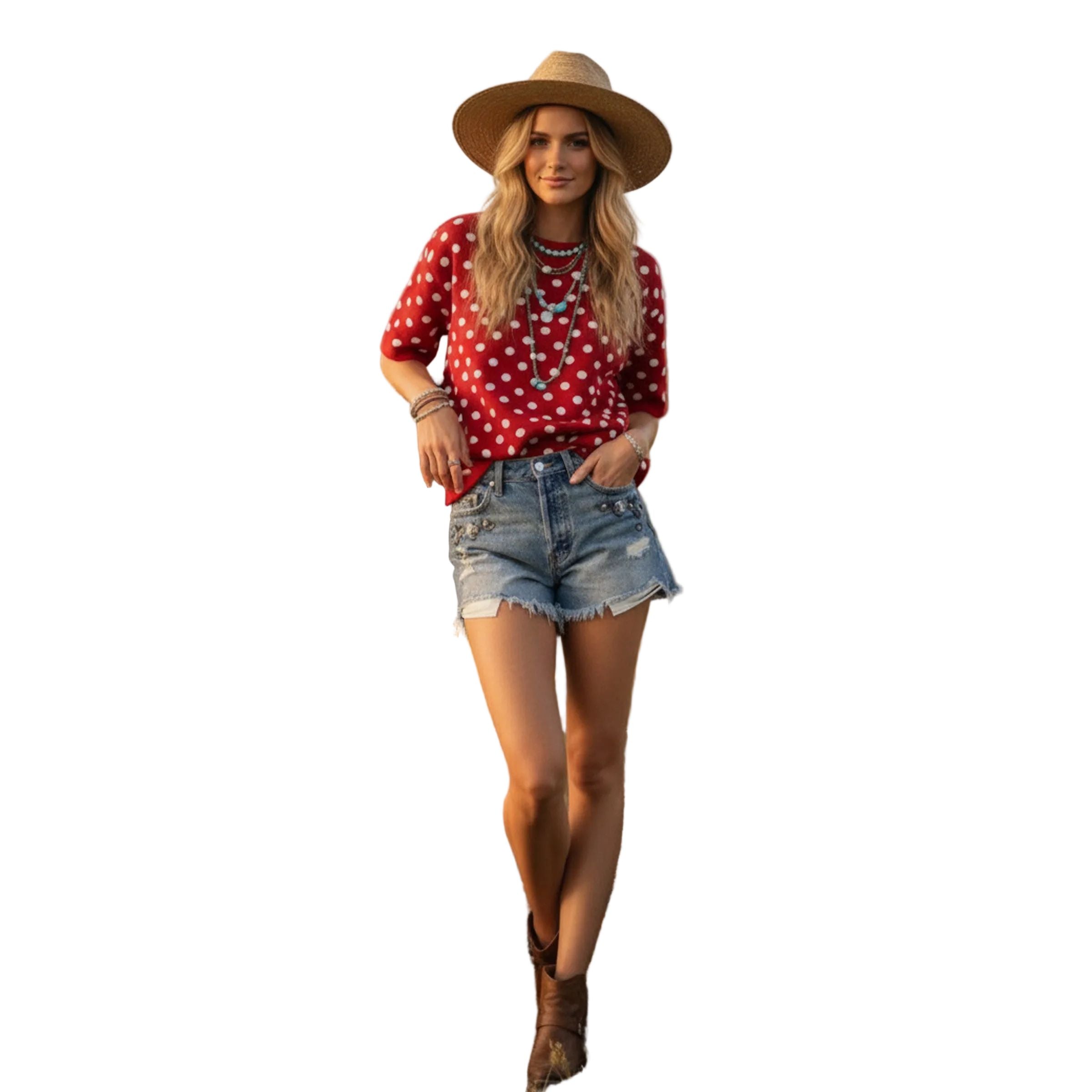 Women's Oversized Polka Dot Sweater Top SNS2253