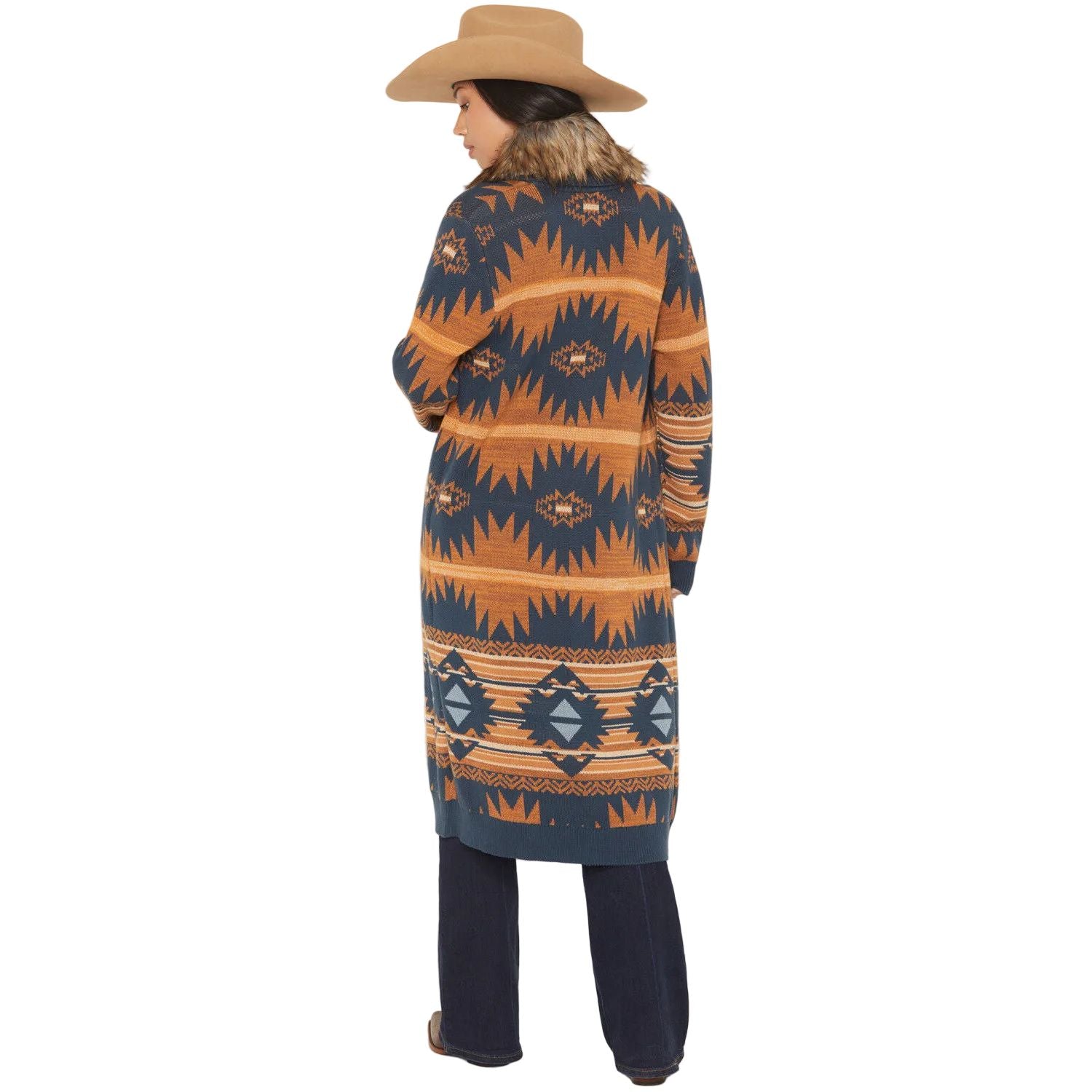 Women's Panhandle Slim Women's Fur Southwestern Print Cardigan LW95T07933