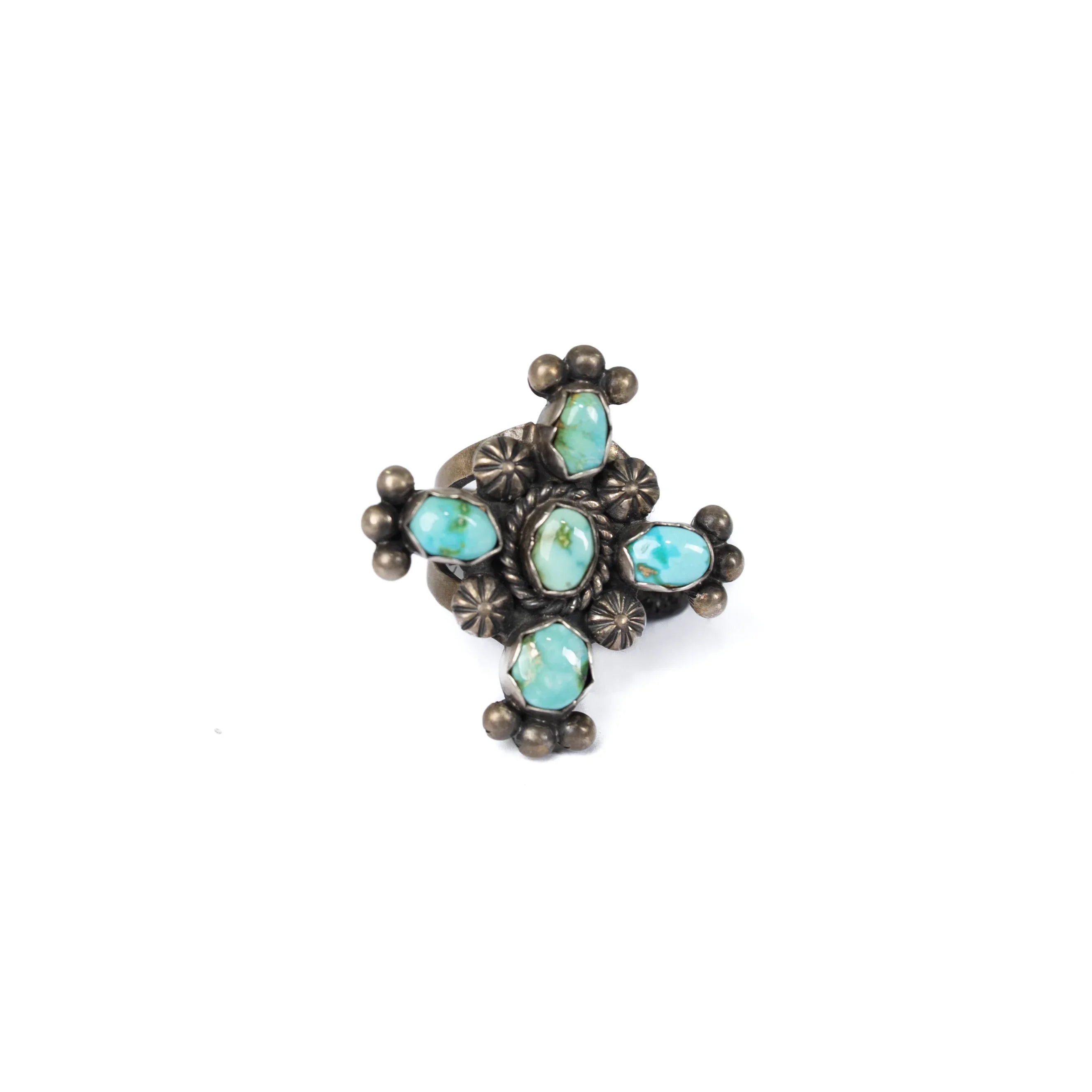 Women's Paul Livingston Turquoise Cross Ring