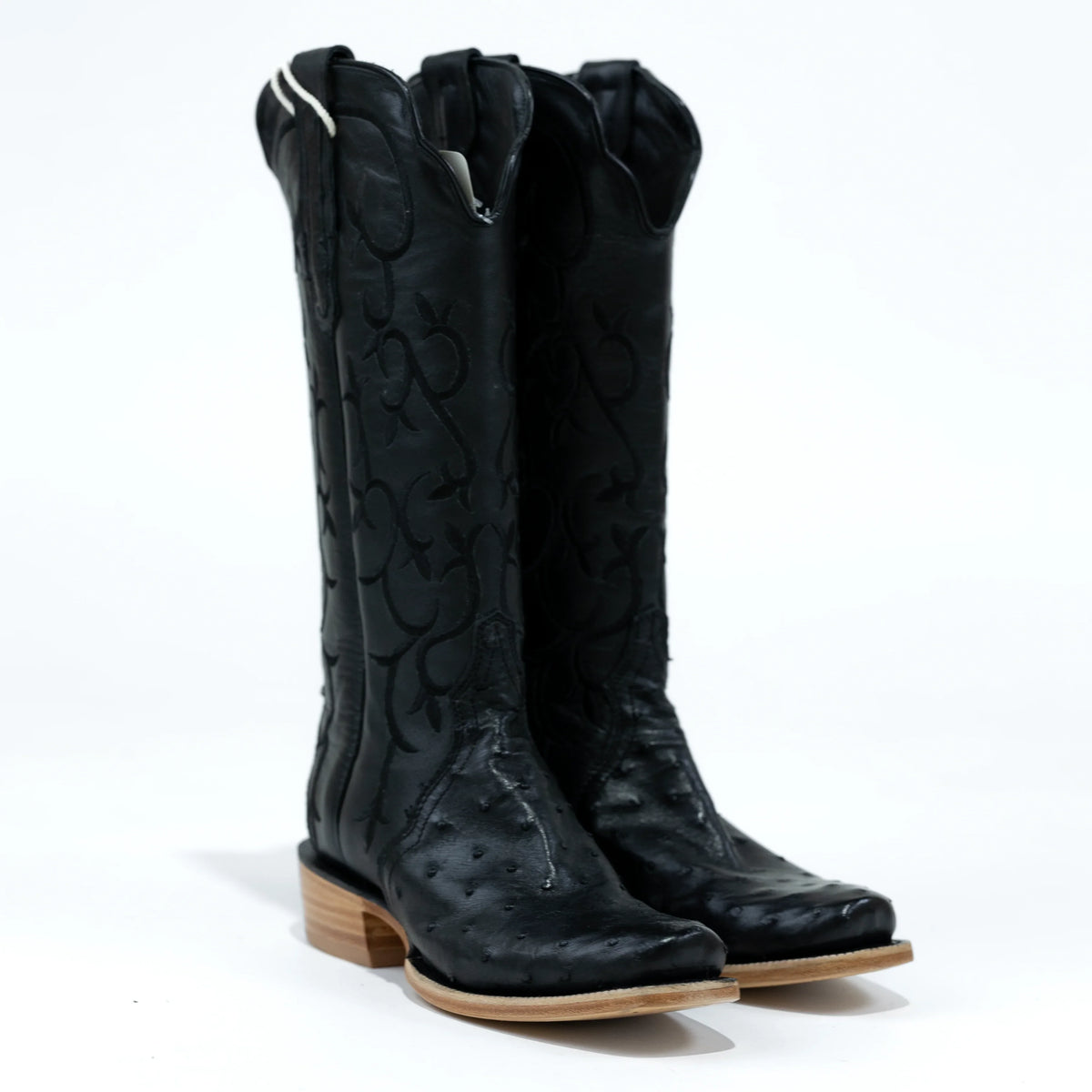 Women's R. Watson Black Full Quill Ostrich Boots RWL4312-1 - Crazy House Western Wear
