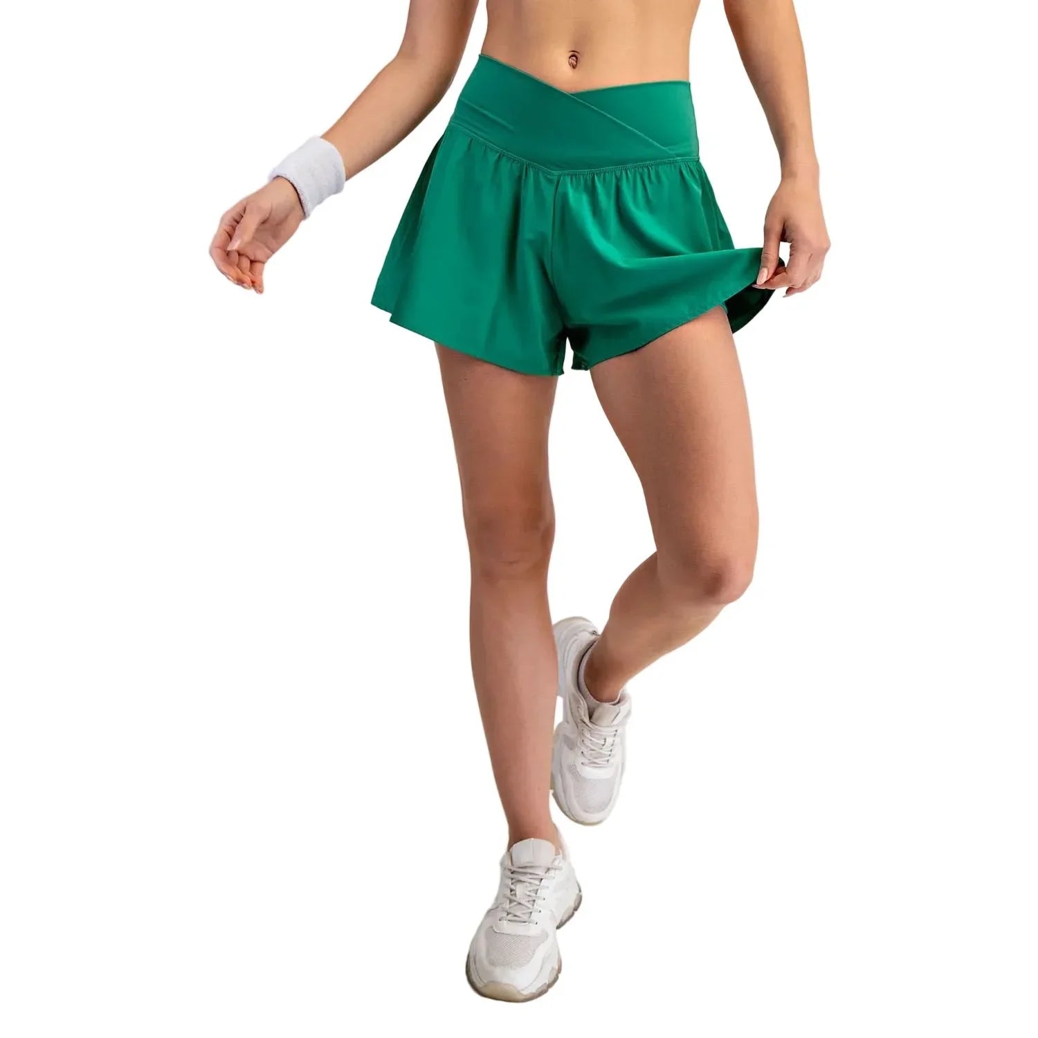 Women's Rae Mode Fresh Green V Crossover Flared Short P6441