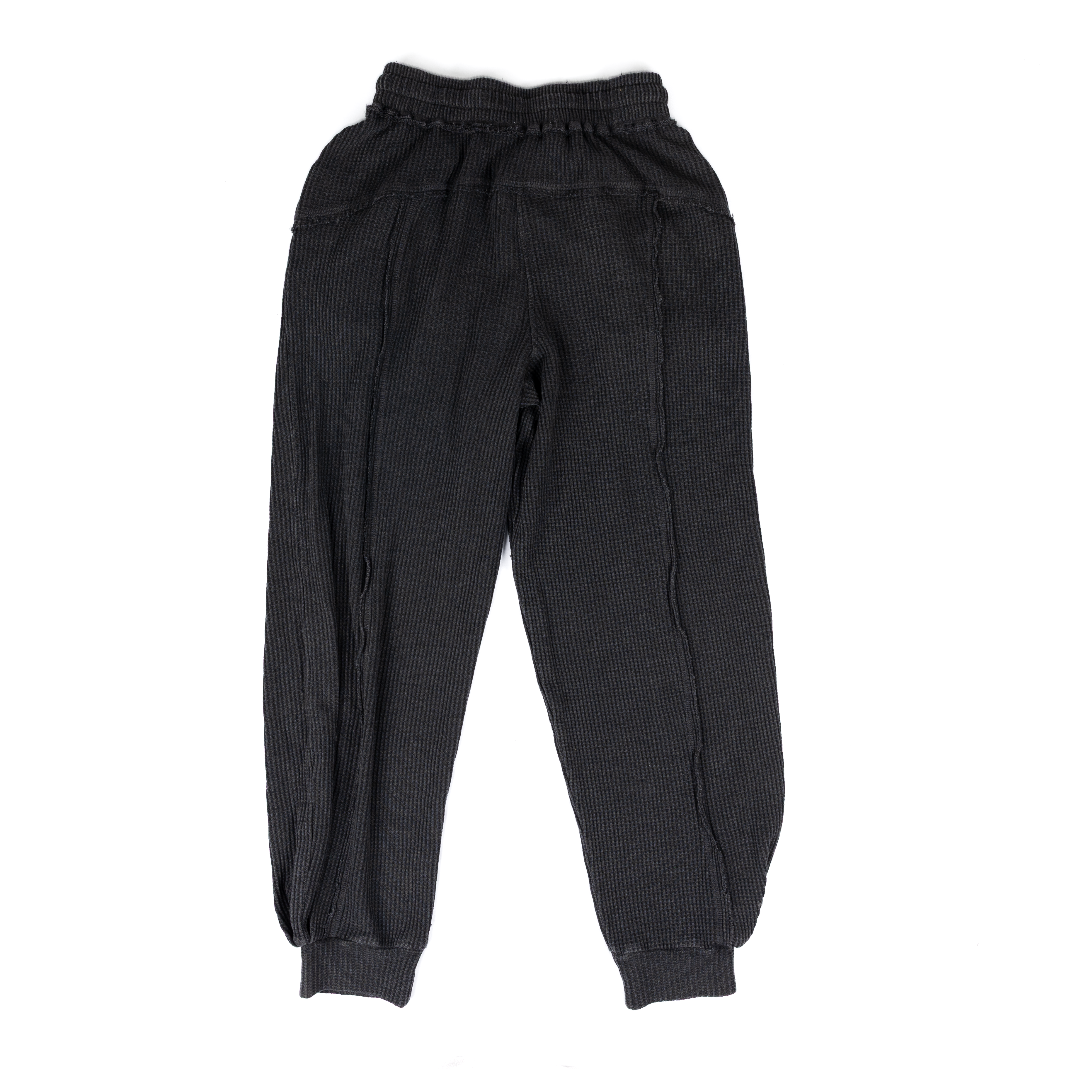 Women's Rae Mode Gray Waffle Knit Joggers P6419