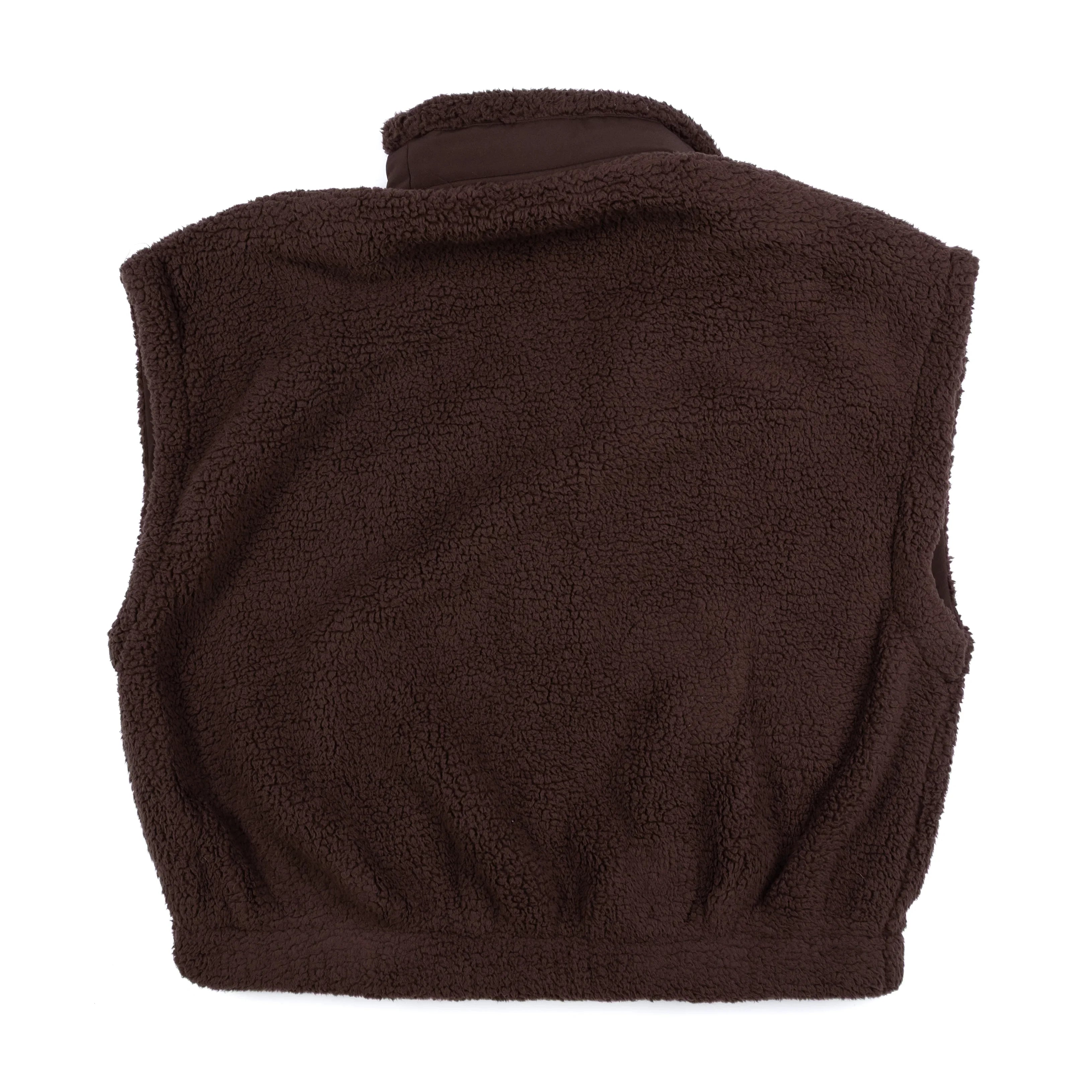 Women's Raemode Brown Oversized Sherpa Vest