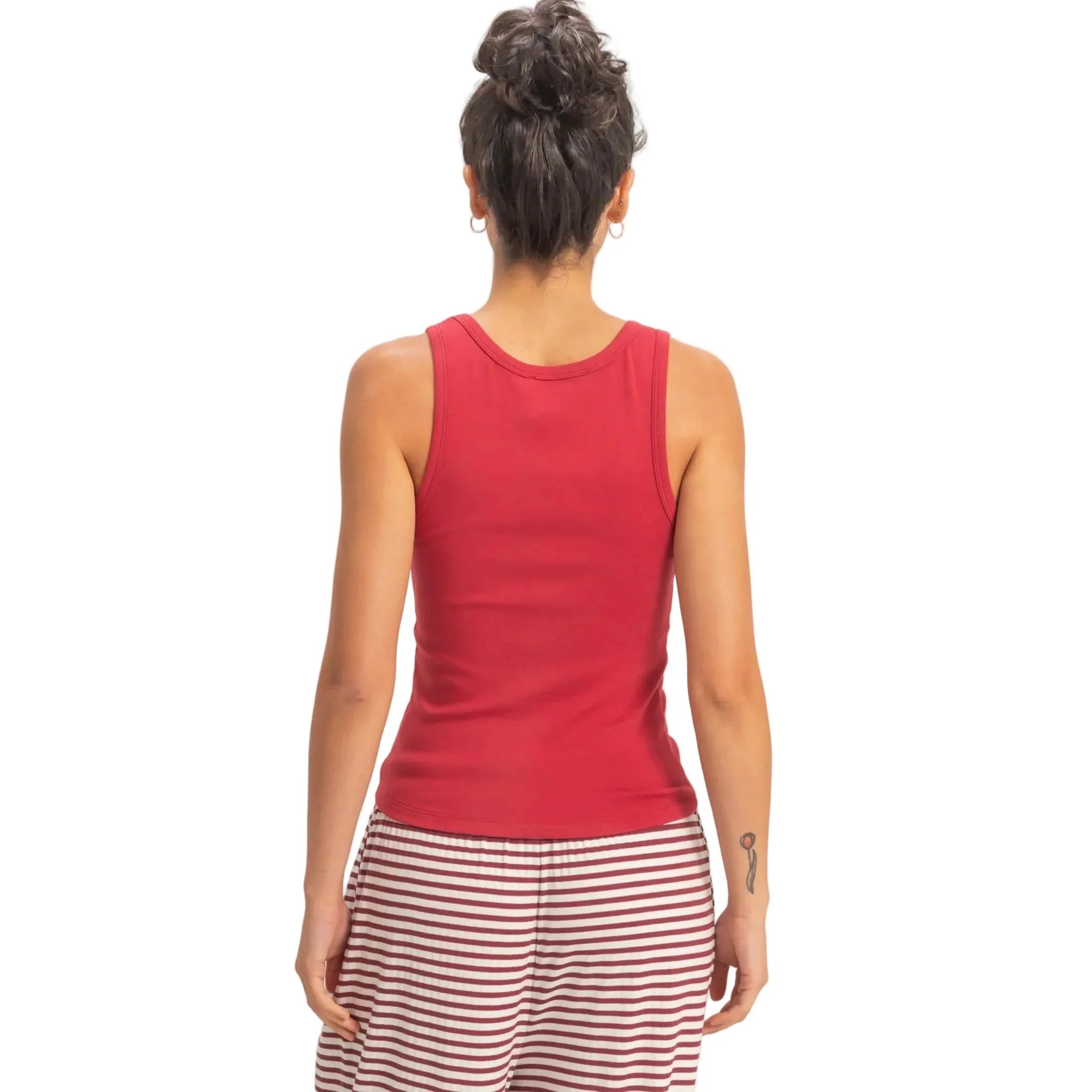 Women's Red Scoop Neck Tank Top DZ26A398-DR