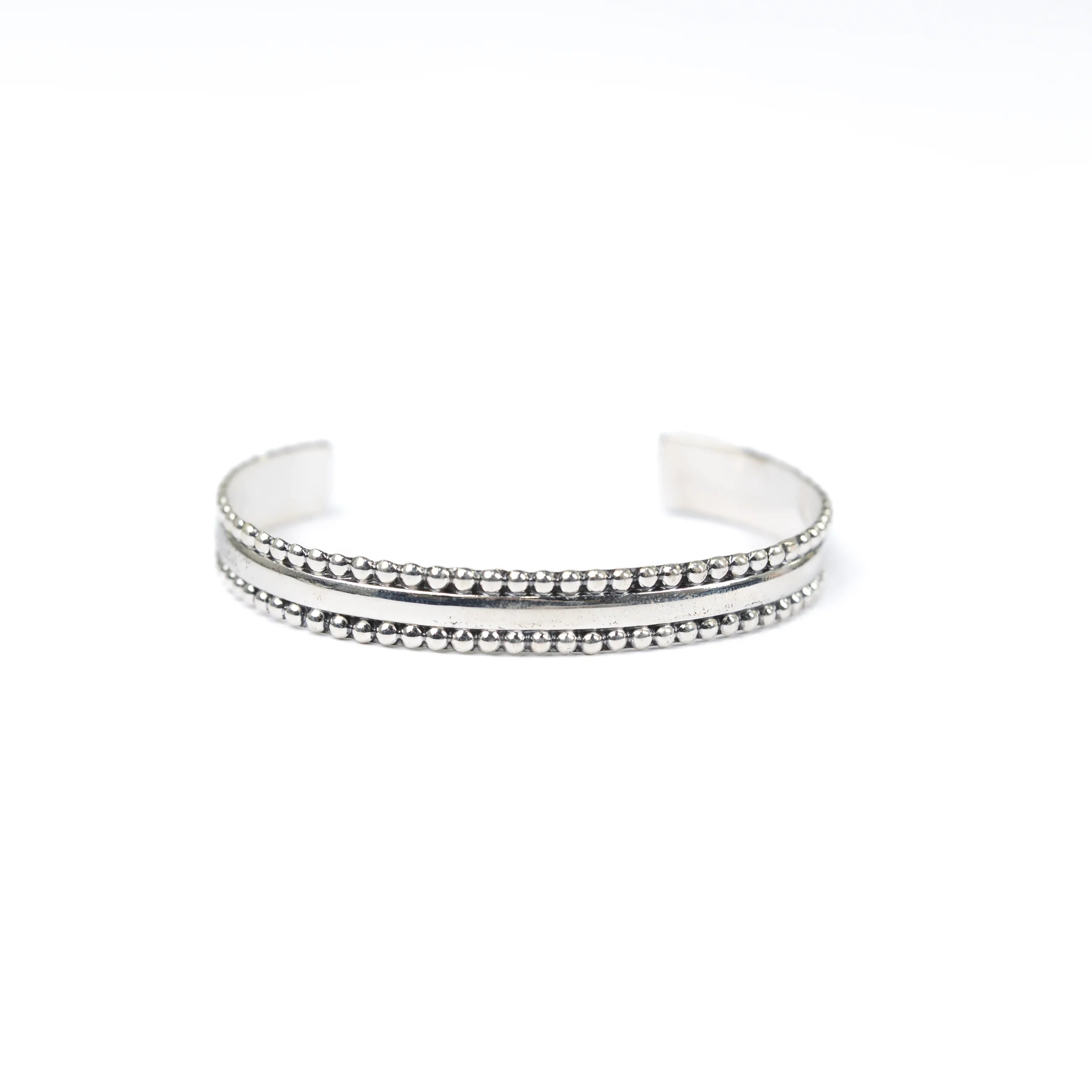 Women's Rhoda Double Ball Row Silver Cuff T4249