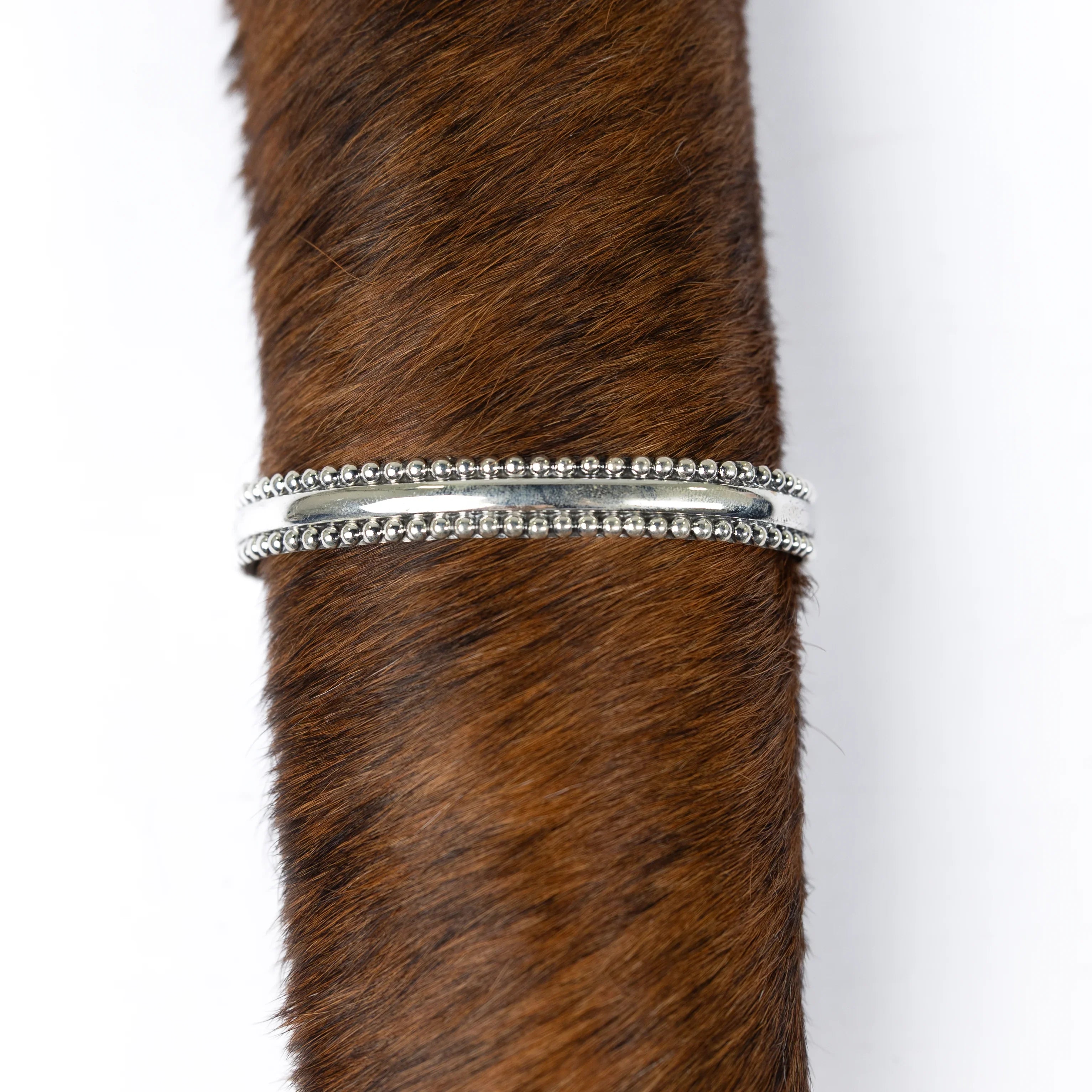 Women's Rhoda Double Ball Row Silver Cuff T4249