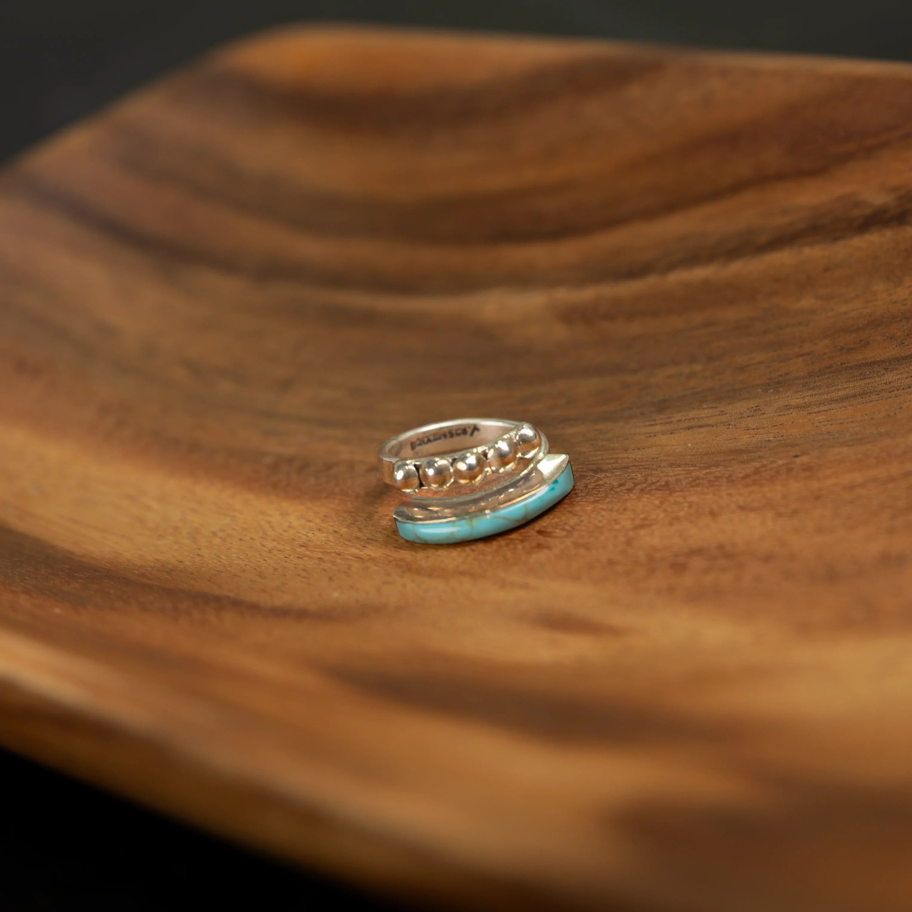 Women's Rhoda Handmade Silver and Turquoise Stacker Ring