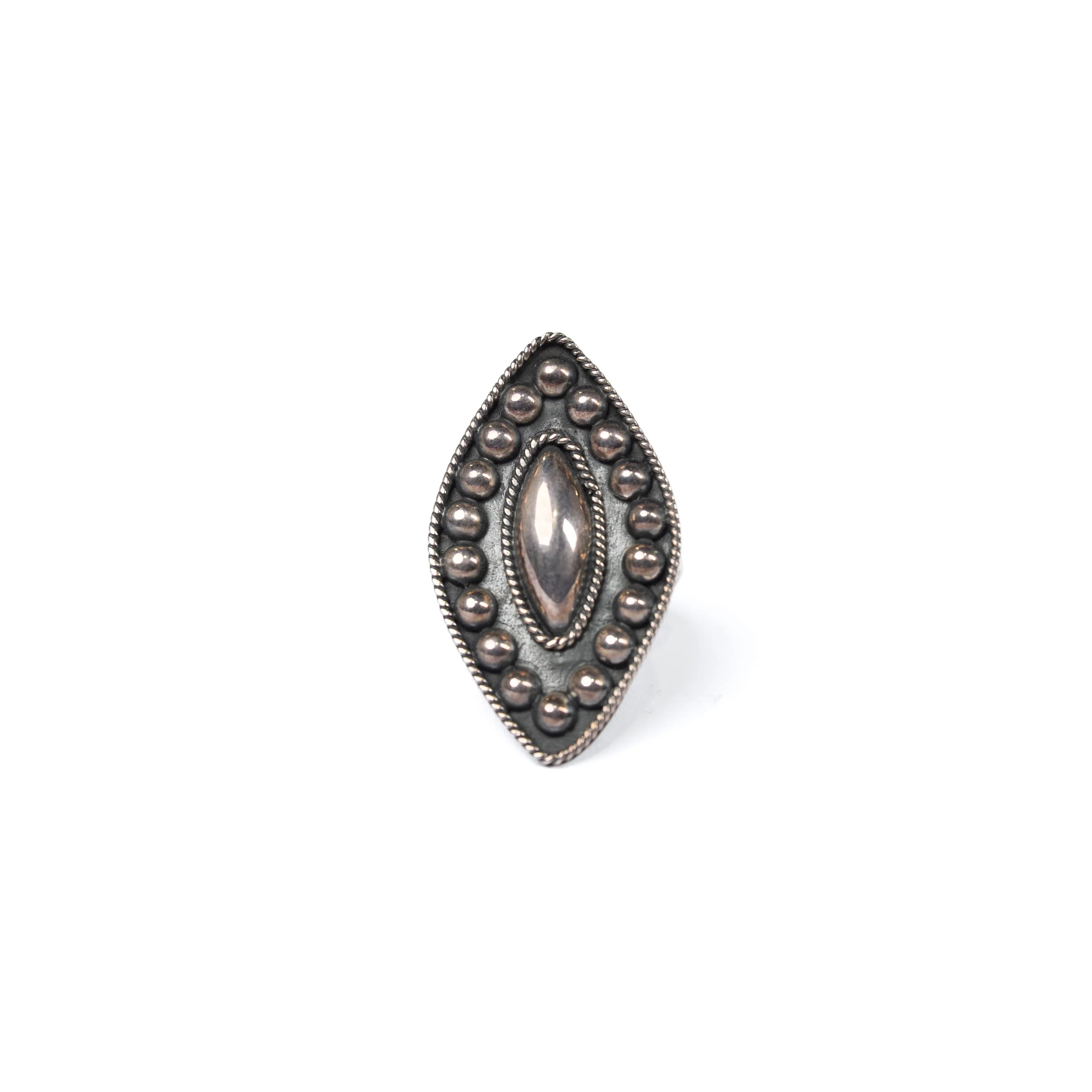 Women's Rhoda Handmade Silver Diamond Ball Stacker Ring