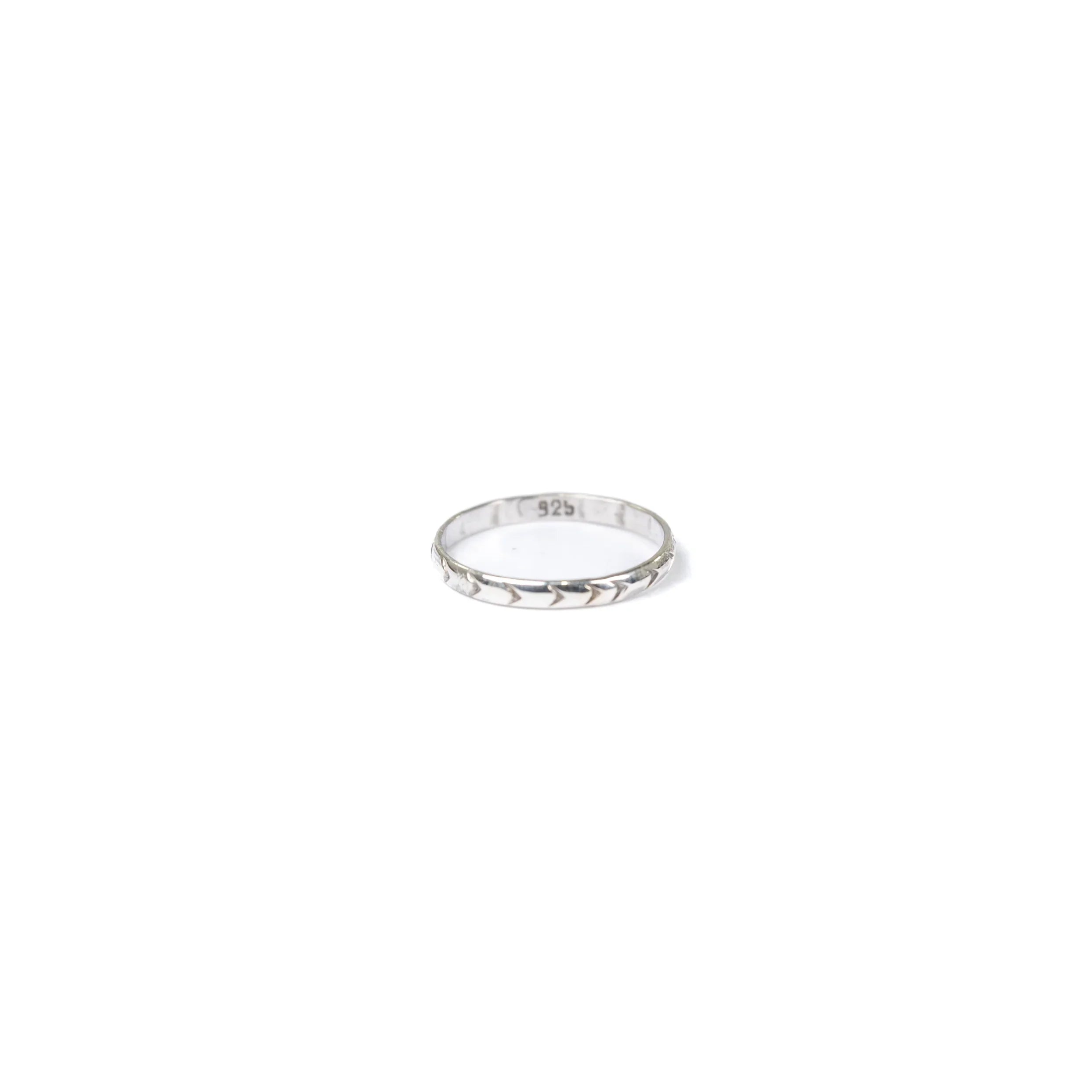 Women's Rhoda Handmade Silver V Cut Stacker Ring T5327