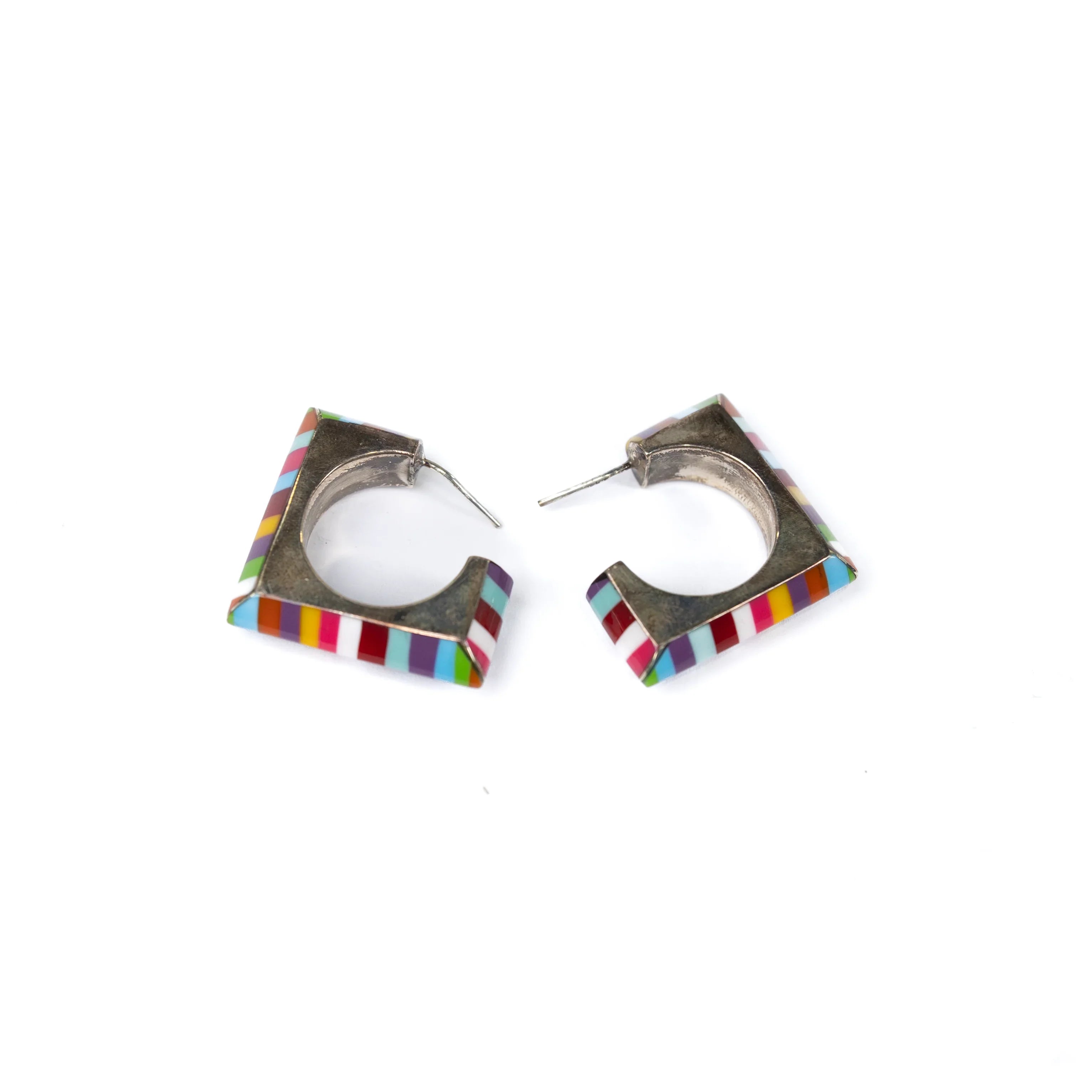 Women's Rhoda Handmade Square Rainbow Earrings