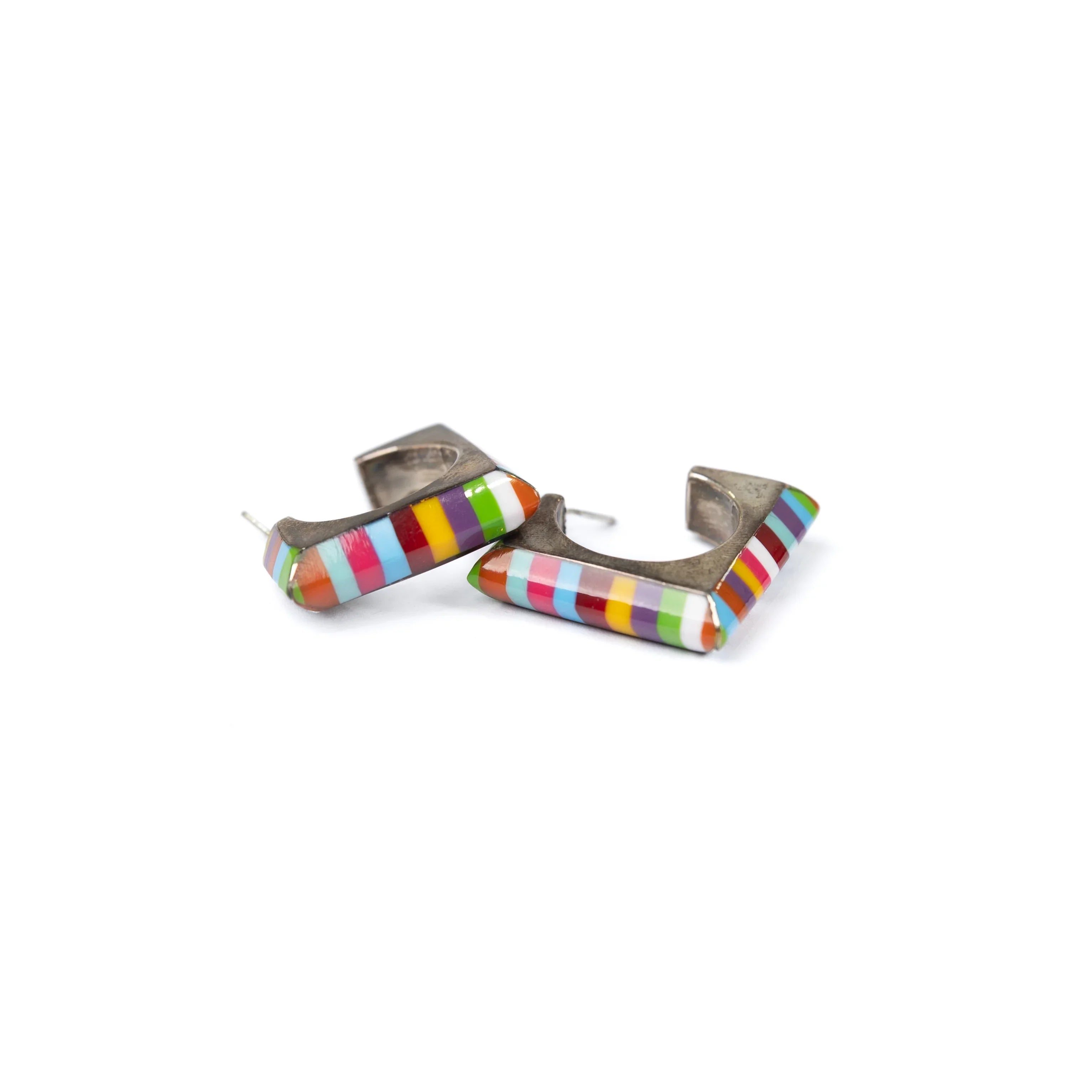 Women's Rhoda Handmade Square Rainbow Earrings