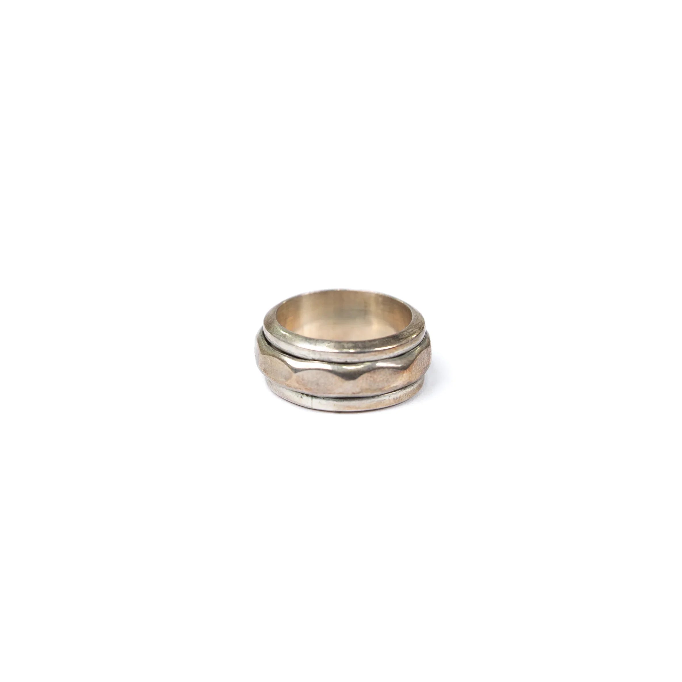 Women's Rhoda Silver Handmade Hammered Spinner Stack Ring