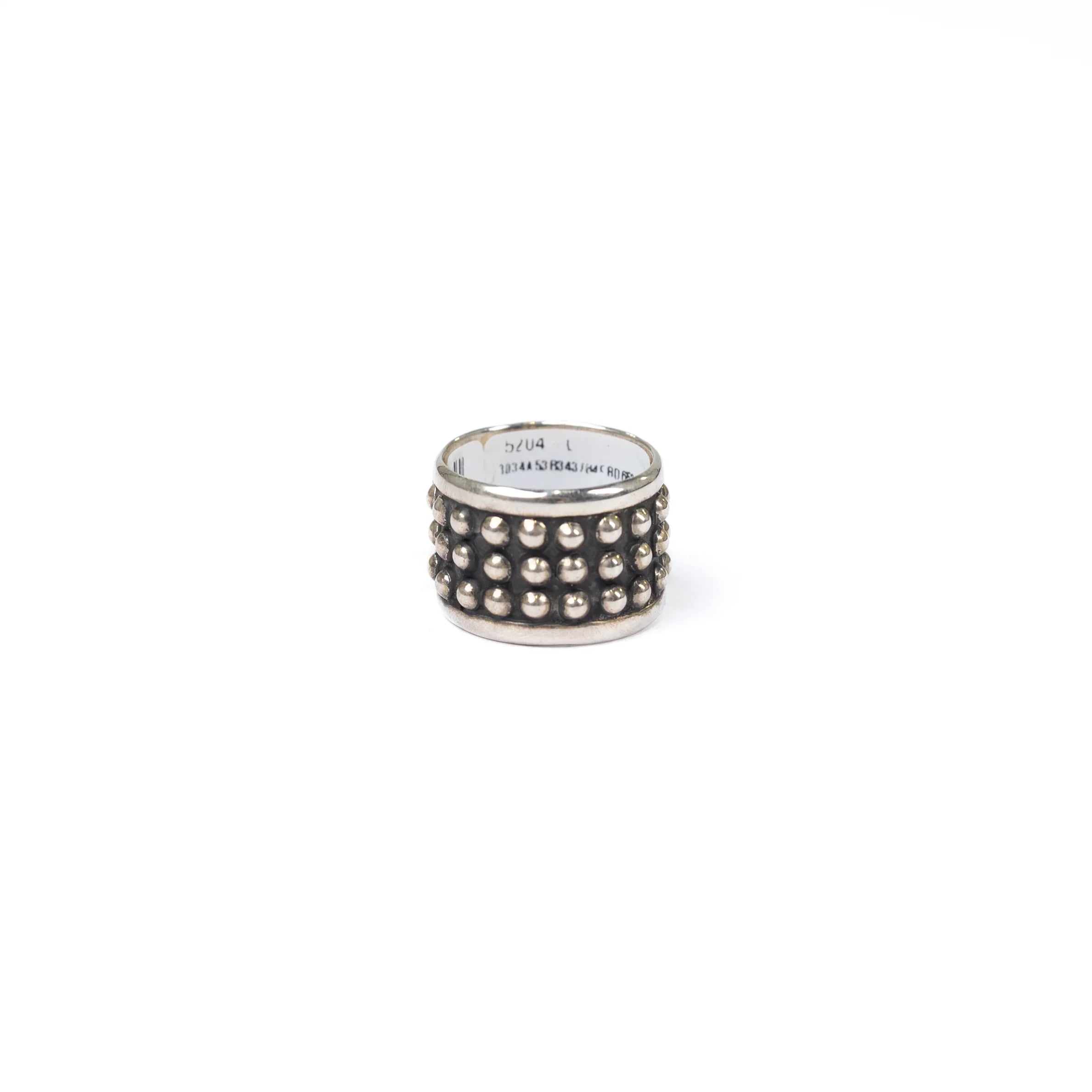 Women's Rhoda Silver Handmade Large 3 Row Ball Stacker Ring