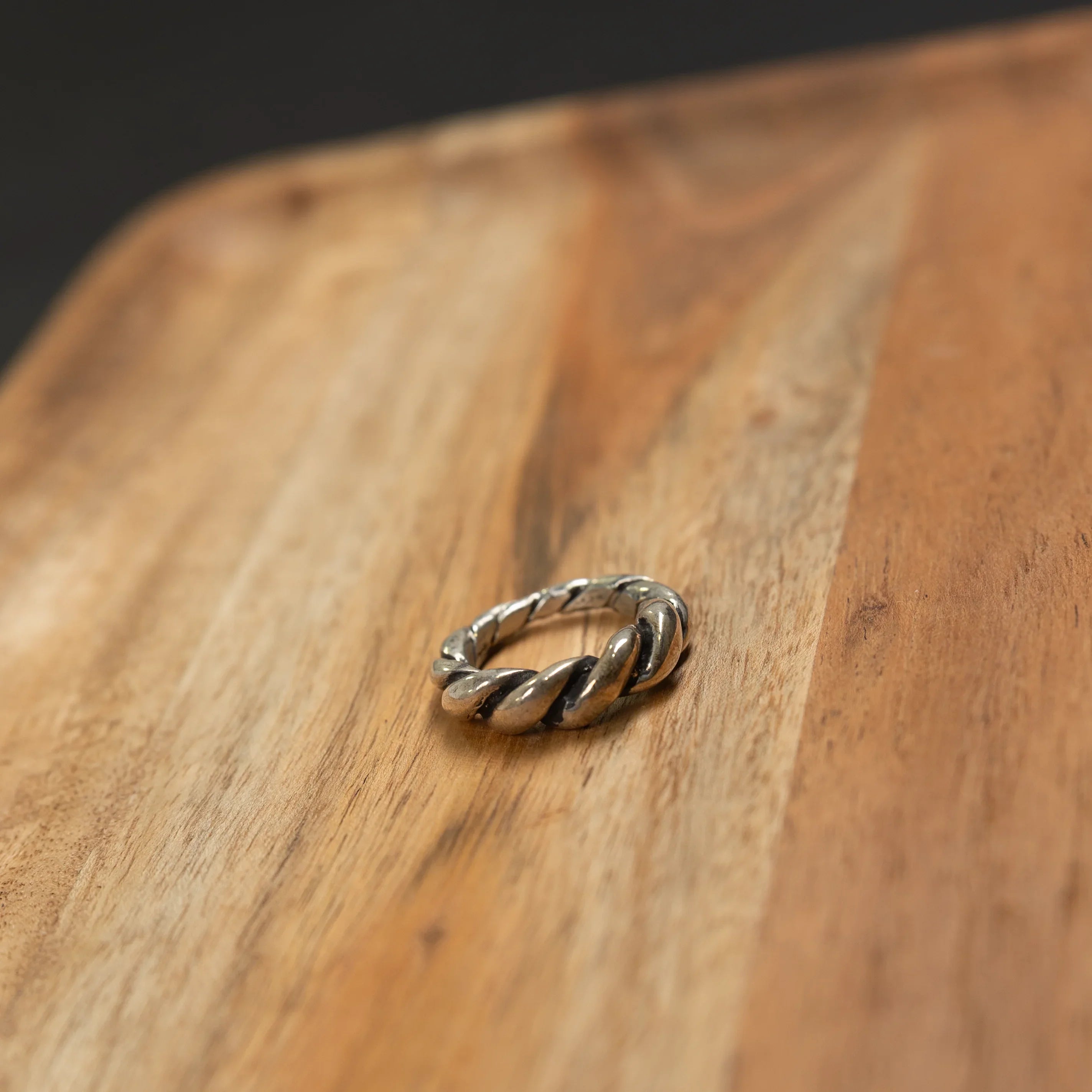 Women's Rhoda Silver Handmade Thick Twist Stack Ring