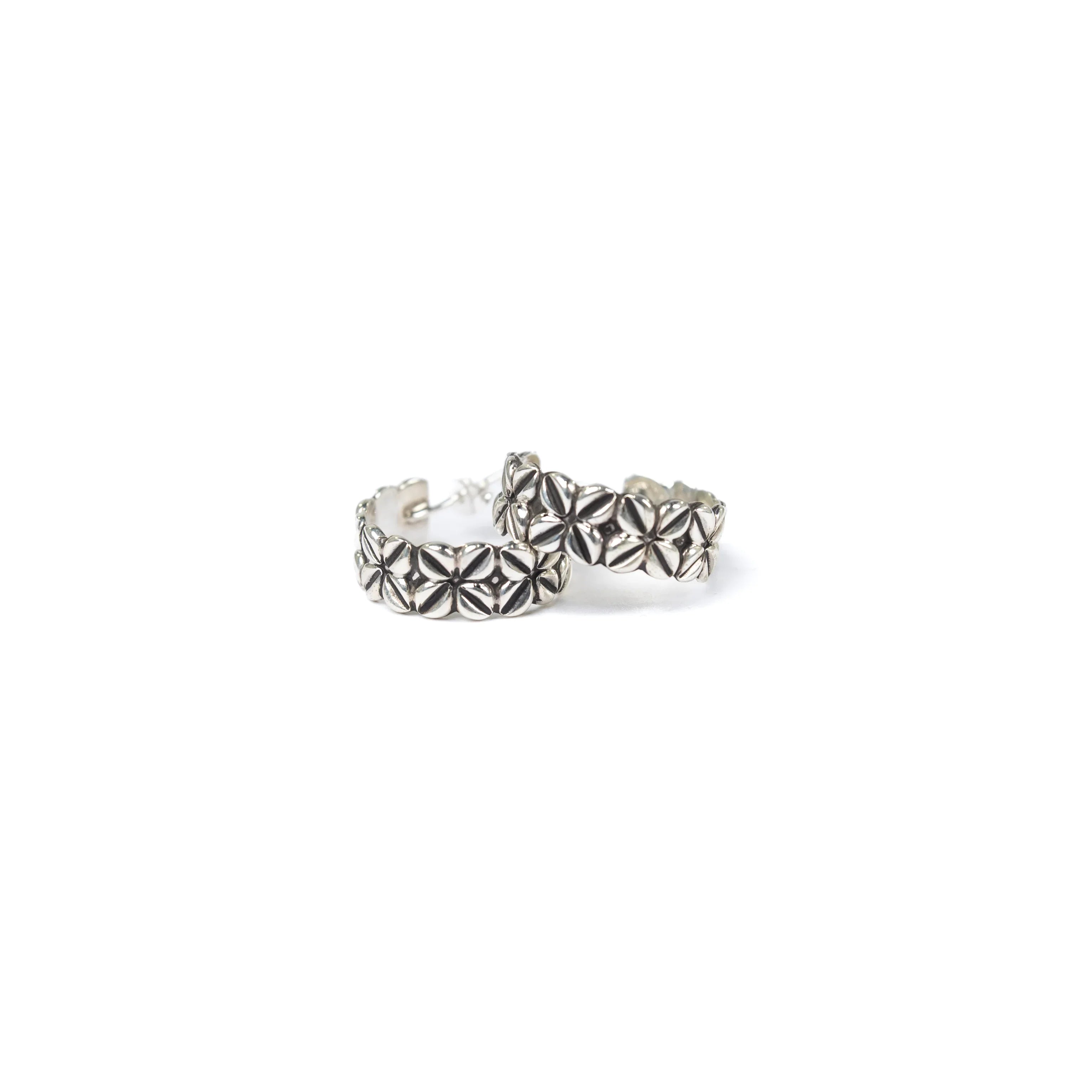 Women's Rhoda Silver Leaf Coffee Bean Post Hoop Earrings